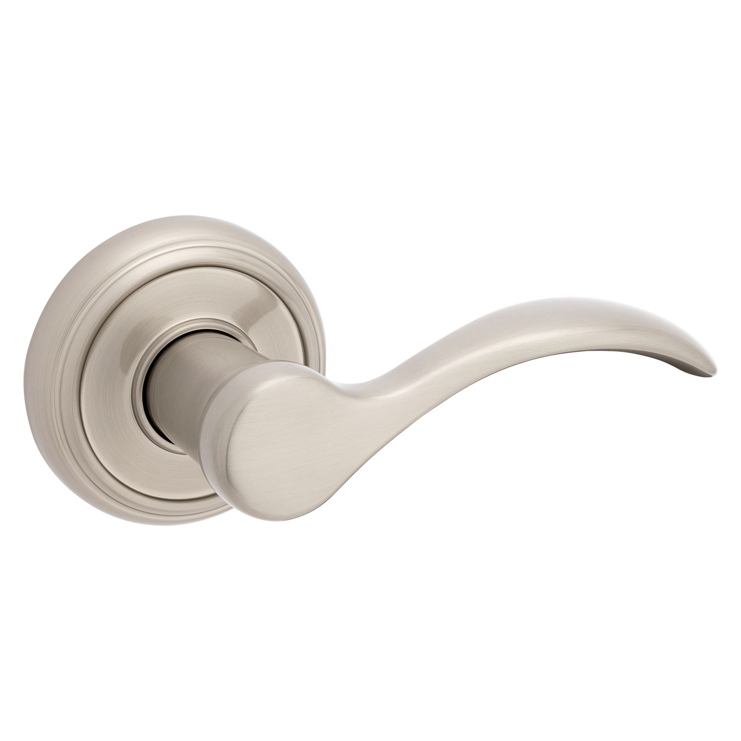 Tobin Lever with Round Rose- Passage - Satin Nickel | Baldwin Hardware