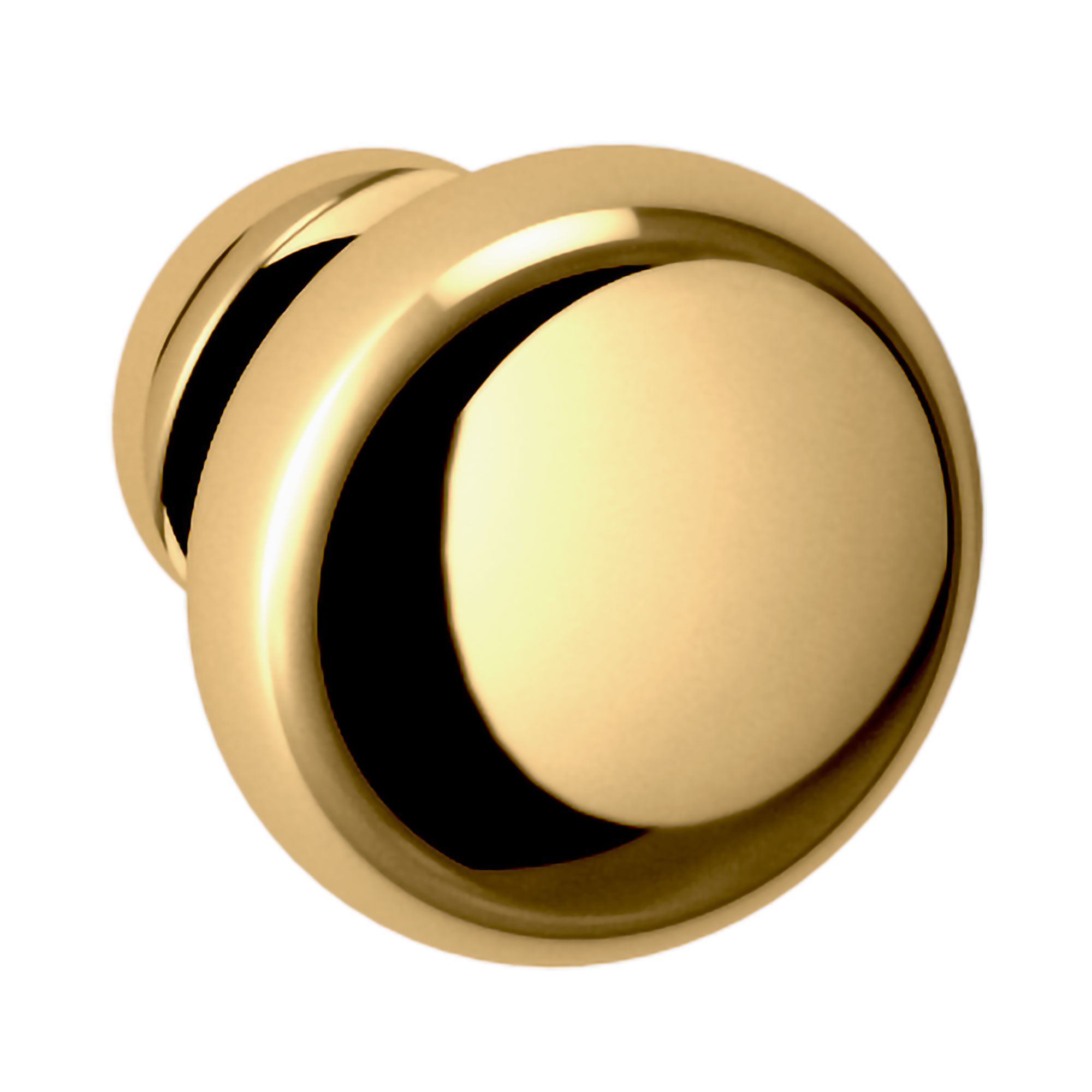 Raised Oval Door Knobs - Polished Brass