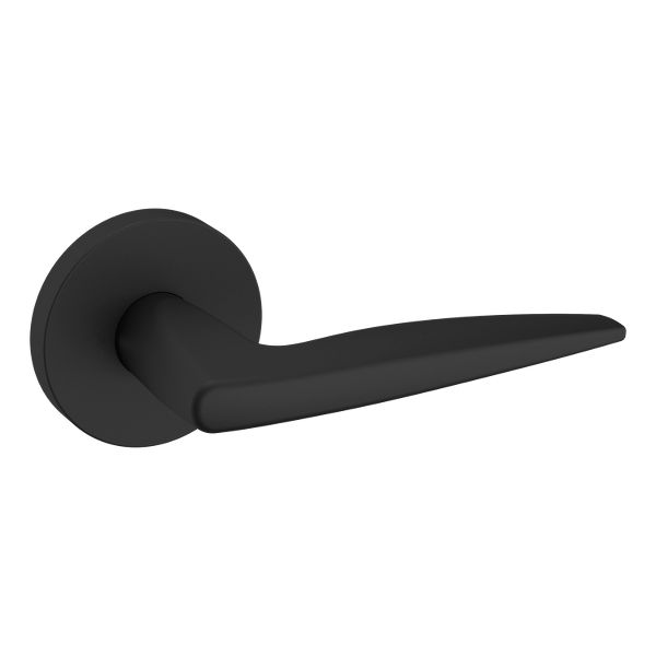 5166 Lever with 5046 Rose- Passage - Satin Black | Baldwin Hardware