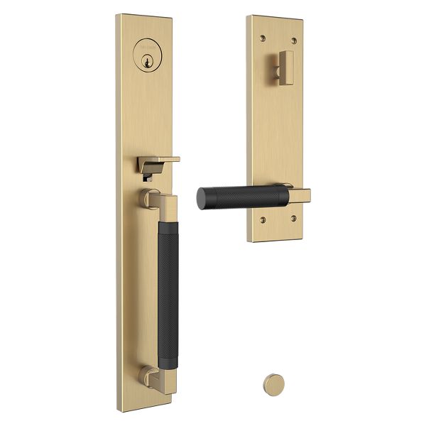 Gramercy Handleset with L030 Knurled Lever - M03 044 Satin Brass