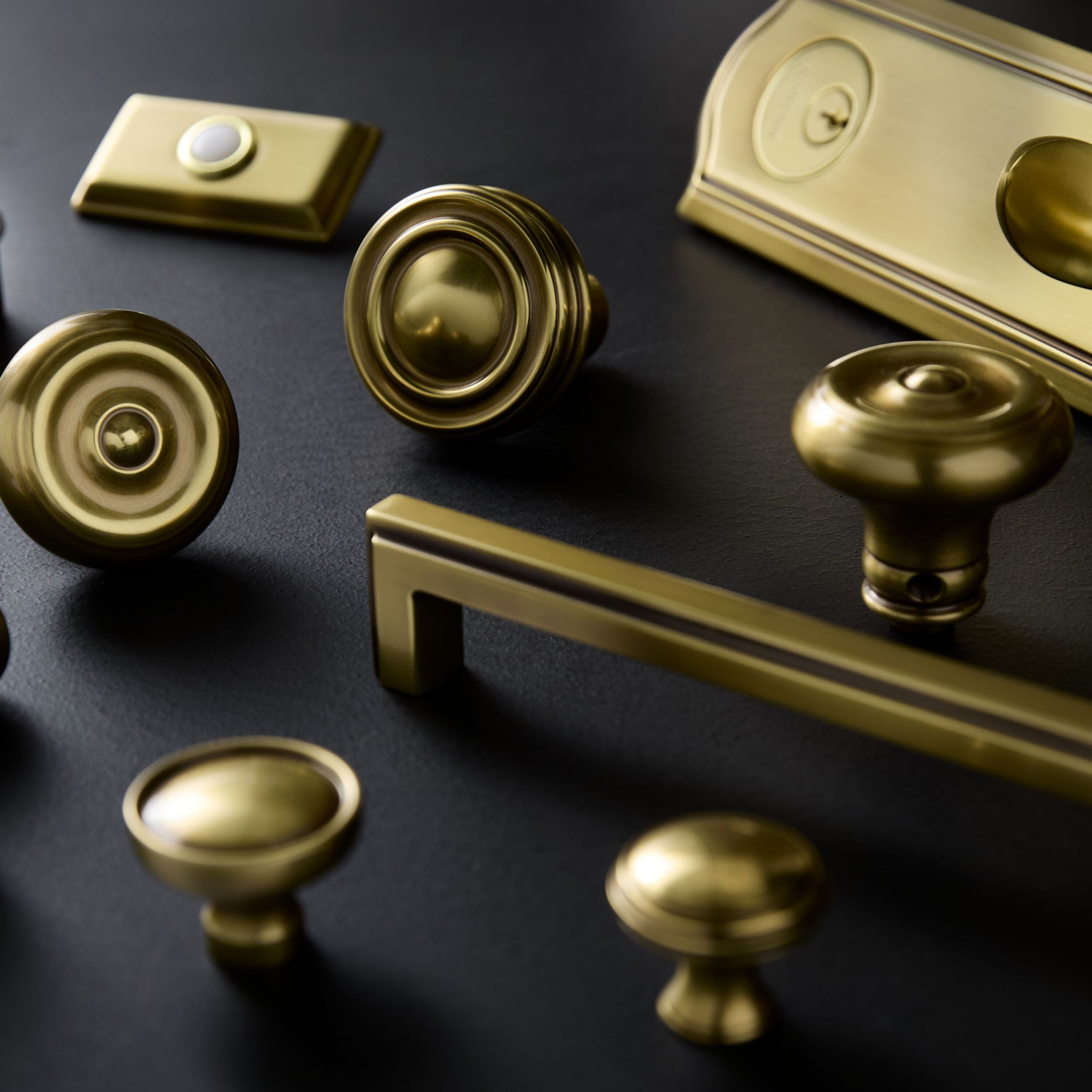 Hero shot of Baldwin Cabinet Knob in Brass