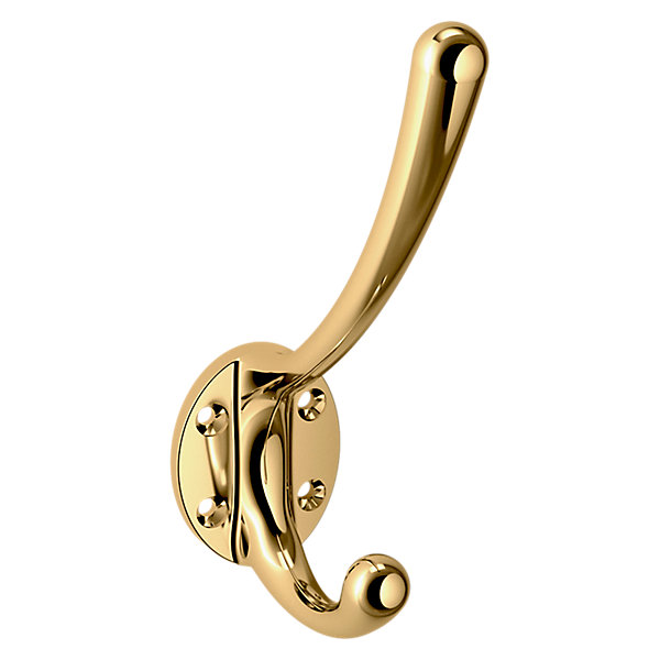 Polished Brass Solid Brass Coat and Hat Hook Polished Brass Solid Brass Coat and Hat Hook