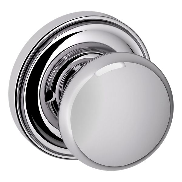 ナルホド 5000 Knob with 5048 Rose- Privacy - Polished Chrome | Baldwin Hardware