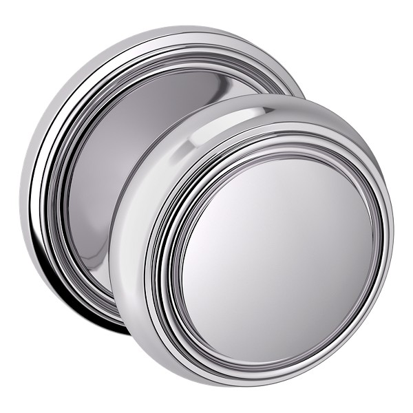 5068 Knob with 5070 Rose- Passage - Polished Chrome | Baldwin Hardware