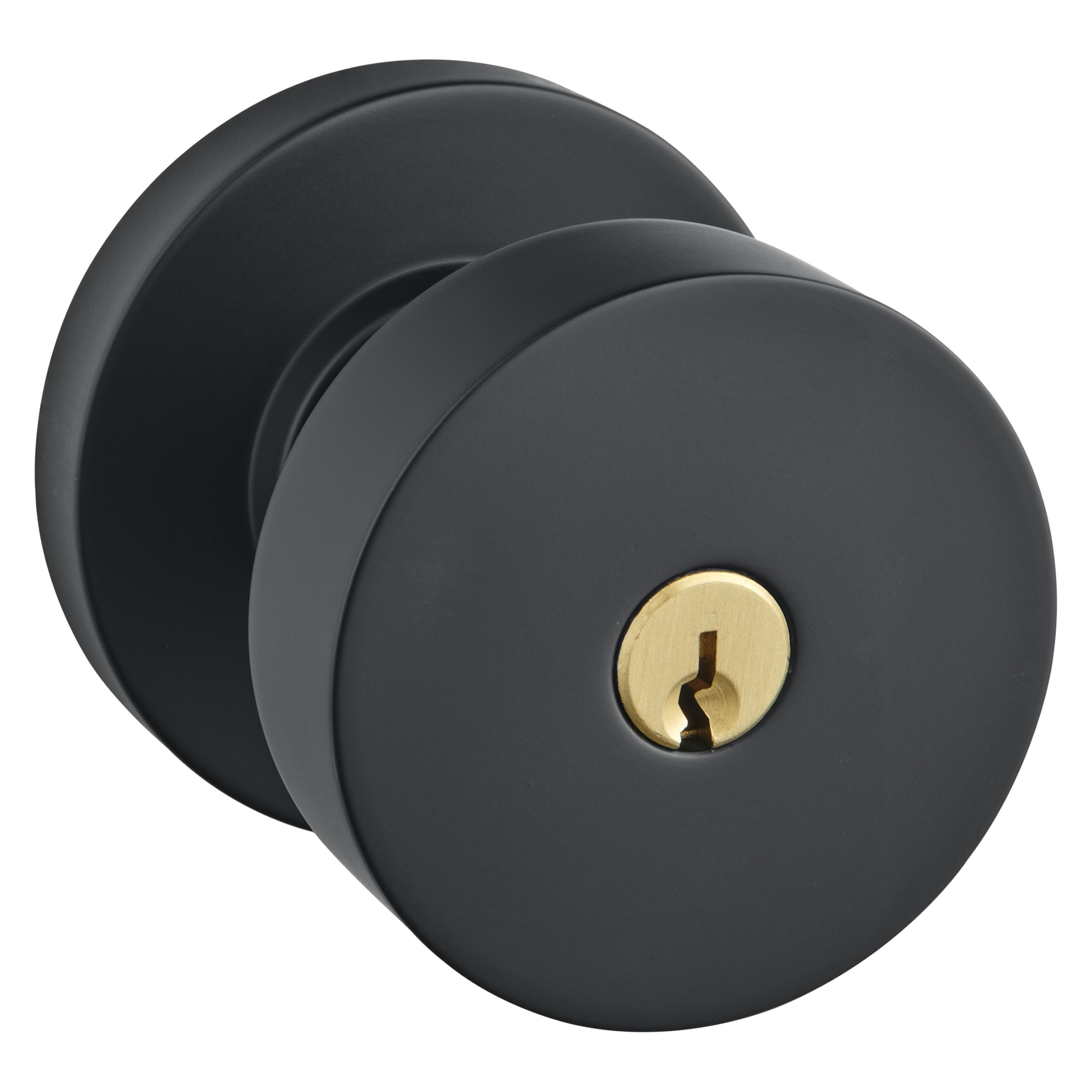 Keyed Contemporary Knob with Round Rose