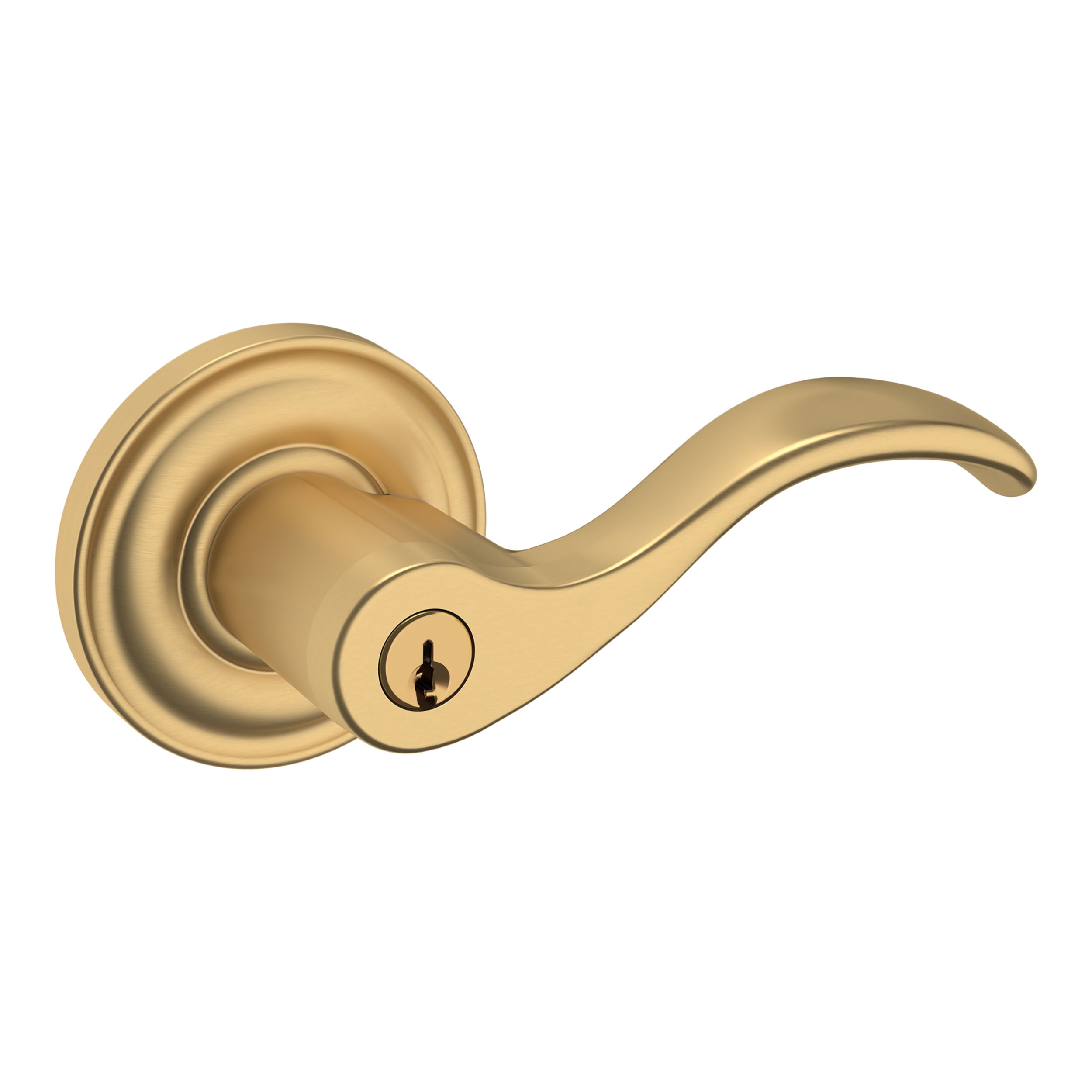 Keyed Wave Lever & Classic Rose - Vintage Brass