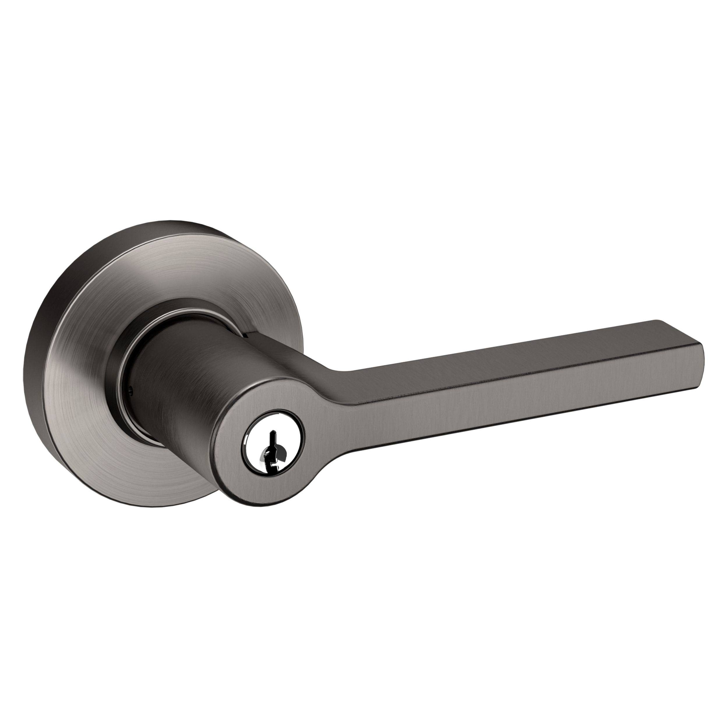 Keyed Square Lever with Round Rose - Lifetime (PVD) Graphite 