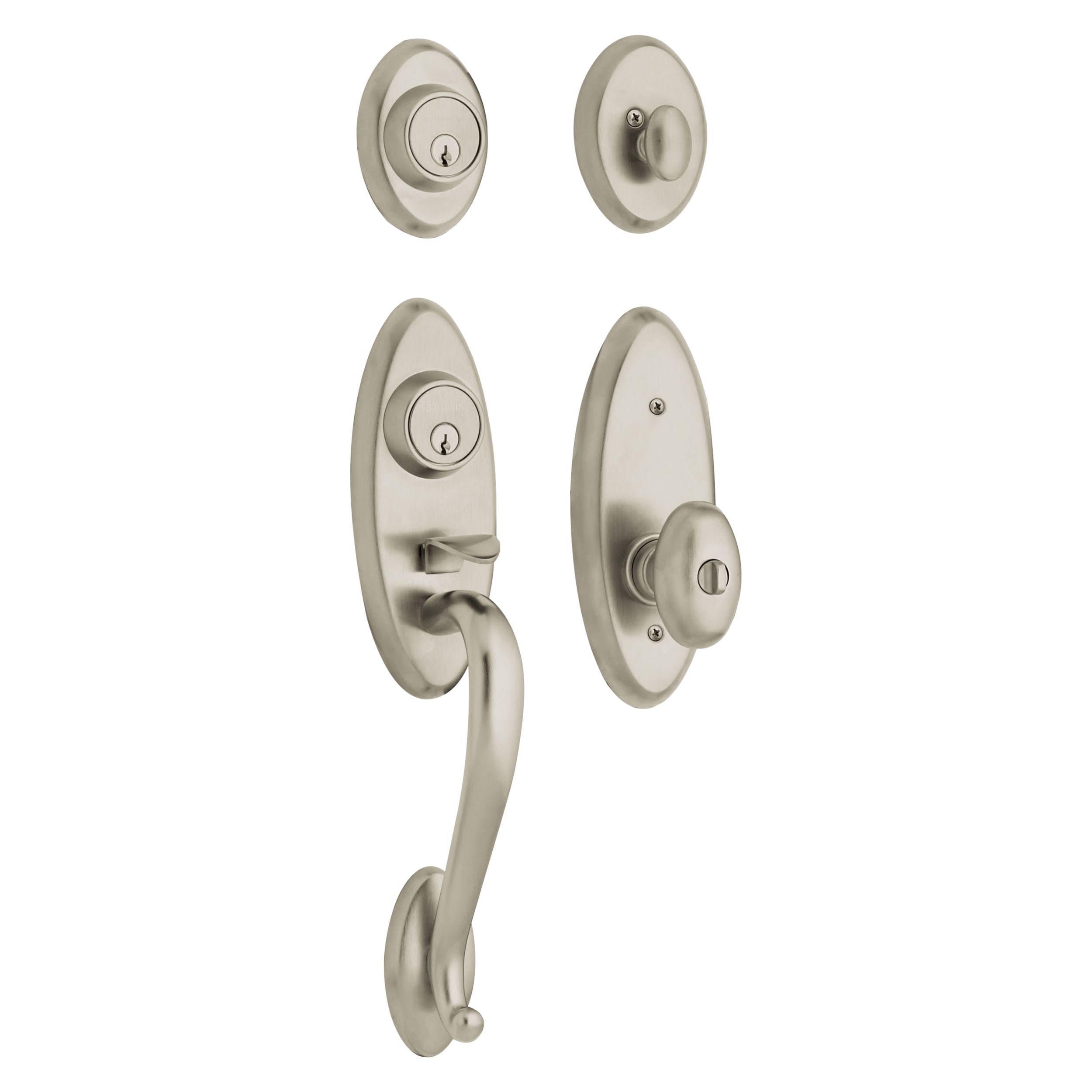 2 Cylinder Floor Stop Satin Nickel Sure-Loc