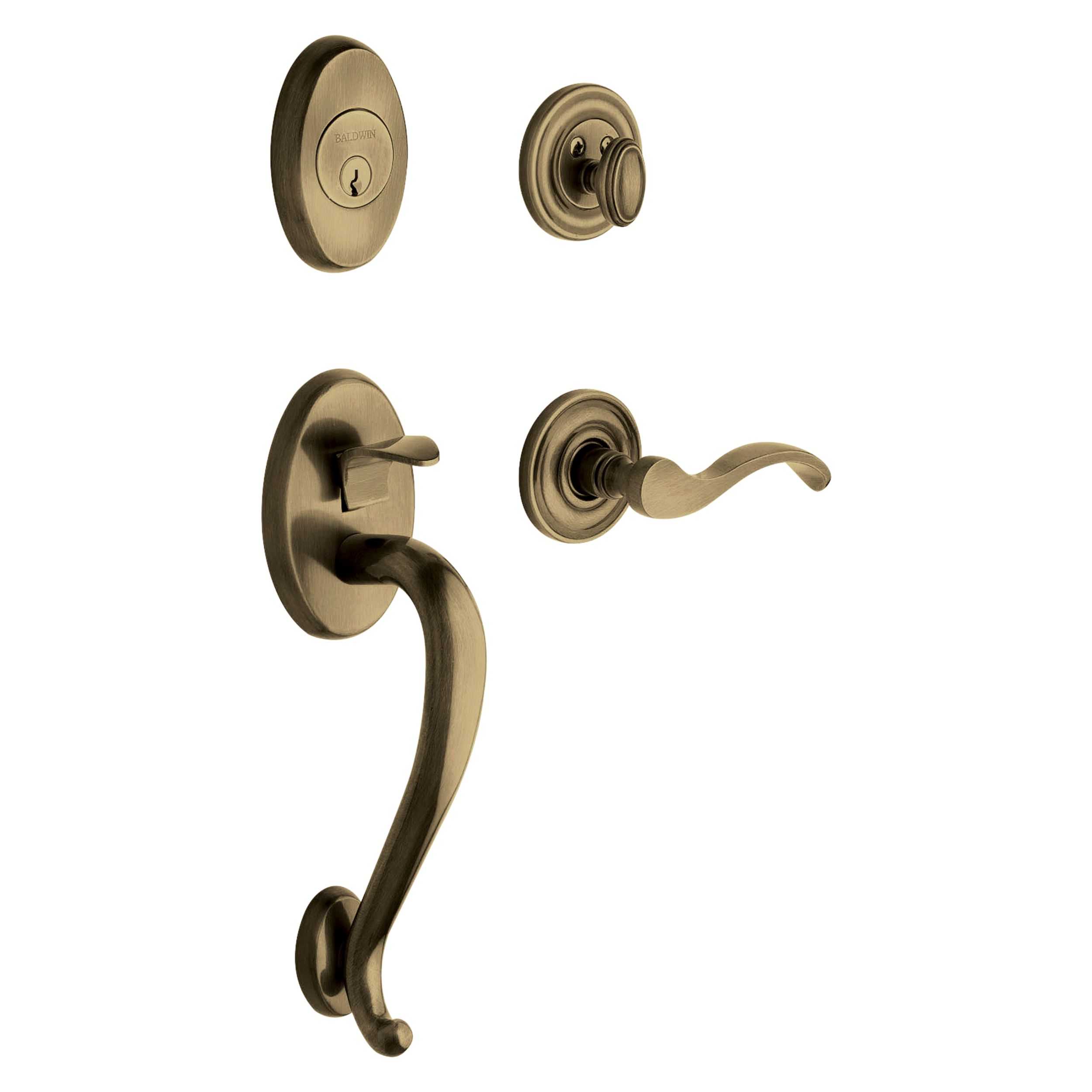 Baldwin      Logan Satin Nickel Dummy Door Handleset