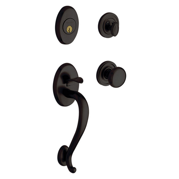 Baldwin Logan Single Cylinder Oil Rubbed Bronze Door Handleset with Classic Door Knob Baldwin Logan Single Cylinder Oil Rubbed Bronze Door Handleset with Classic Door Knob