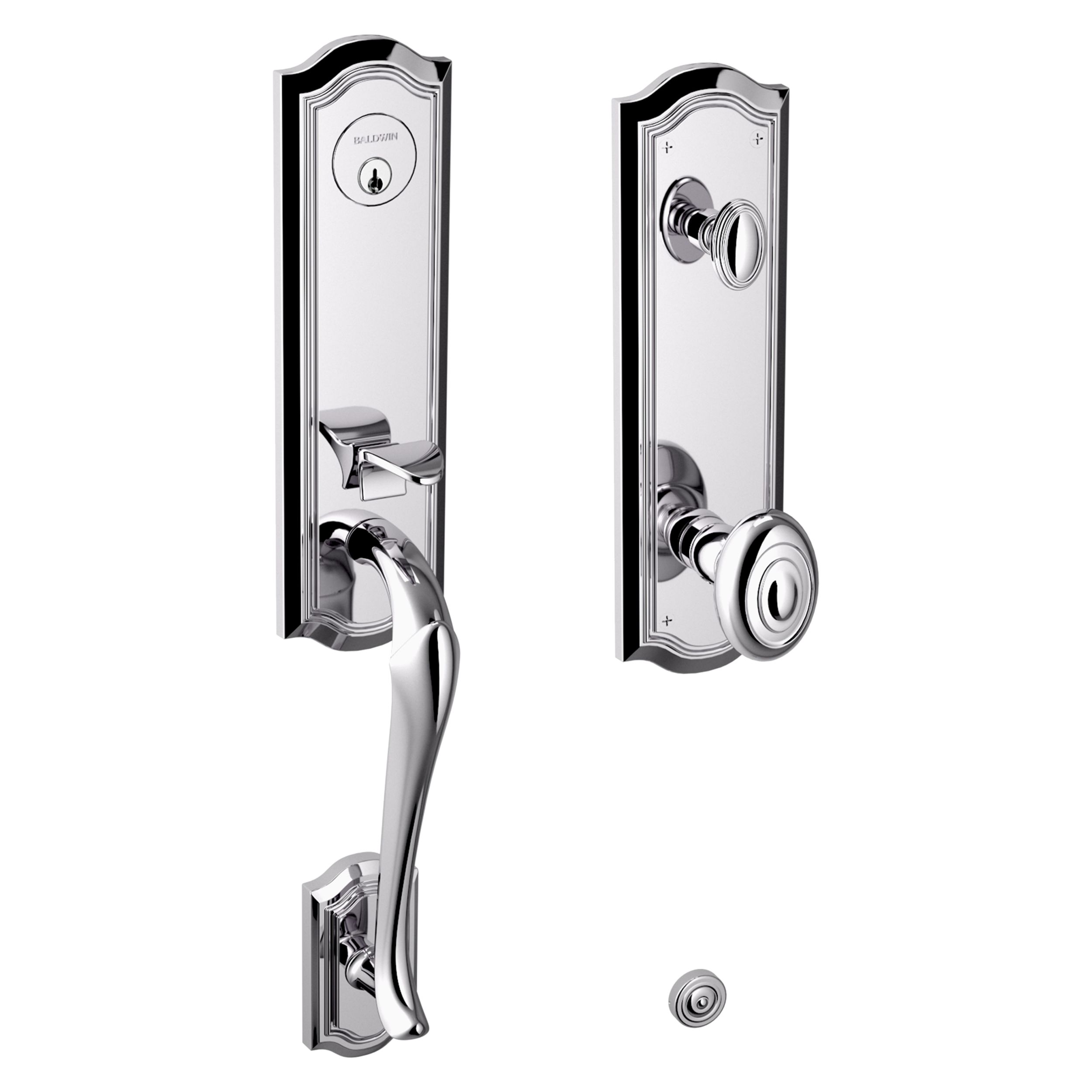 Bethpage Handleset with 5077 Knob - Polished Chrome | Baldwin Hardware