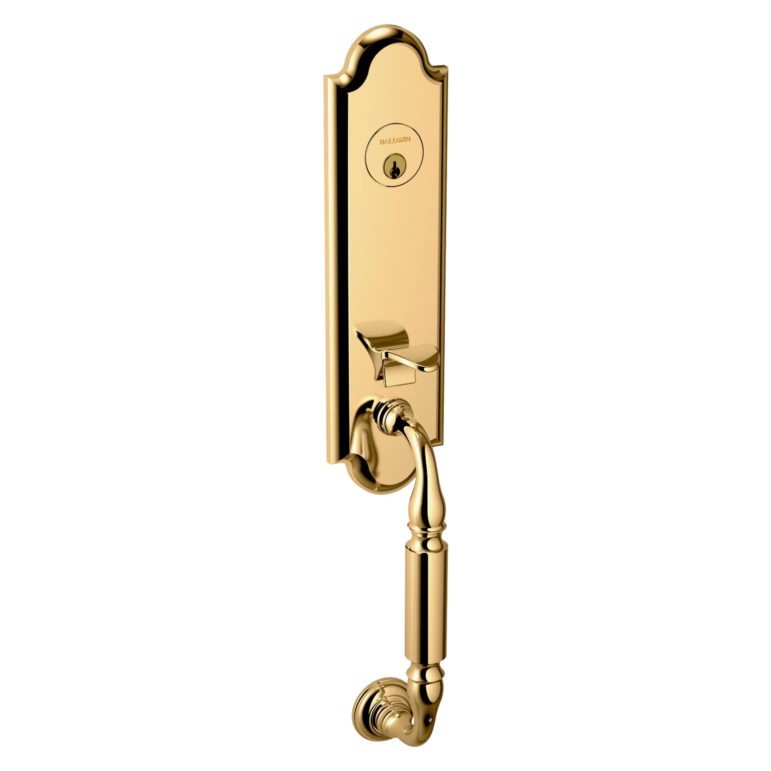 Manchester Handleset with 5455V Wave Lever - Non-lacquered Brass