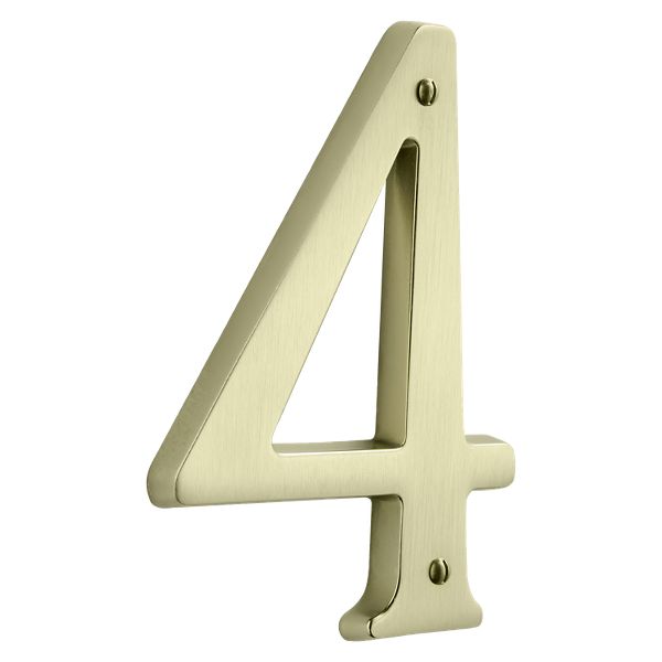 9067 House Numbers - 4 - Lifetime (PVD) Satin Brass | Baldwin Hardware