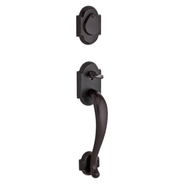 Adirondack Handleset x Rustic Knob- Square Interior - Dark Bronze