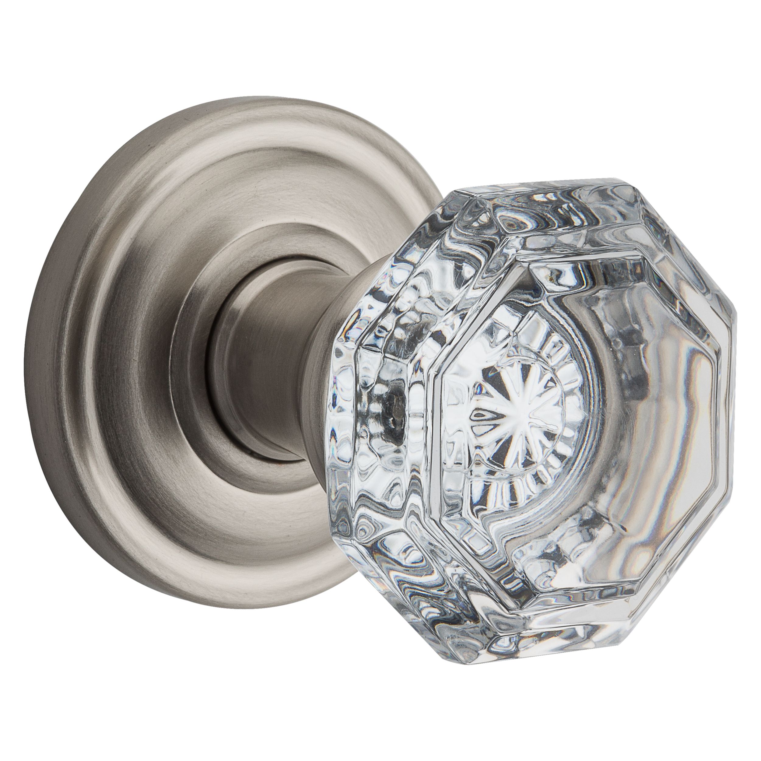 Crystal Glass Door Knobs in Round Ball Style, Passage/Privacy Knob