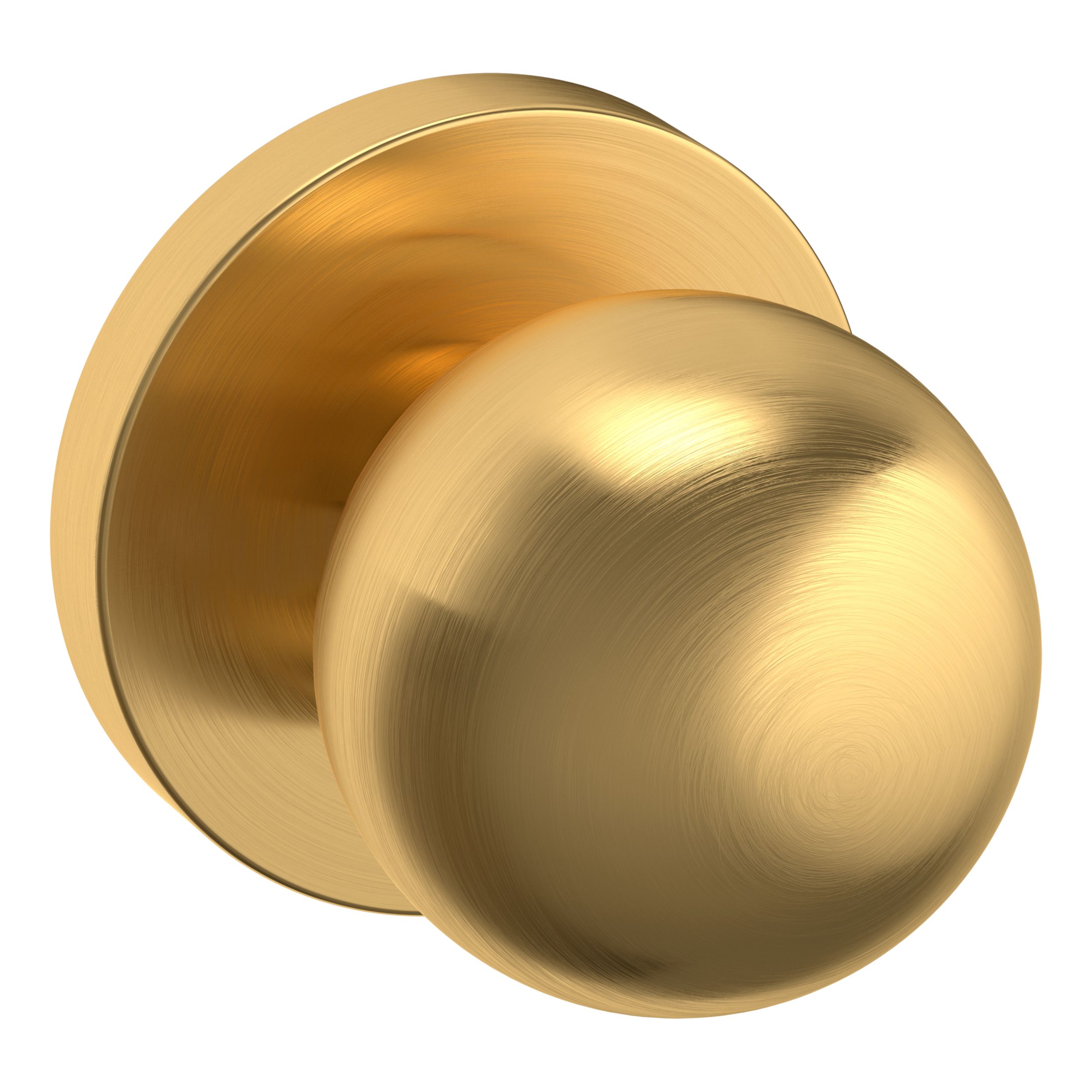 Brass Classic Hardware Collection - Single Dummy Melon Door Knob With  Regular Rose in Satin Brass by Emtek Hardware - 8050MN.HALF.US4