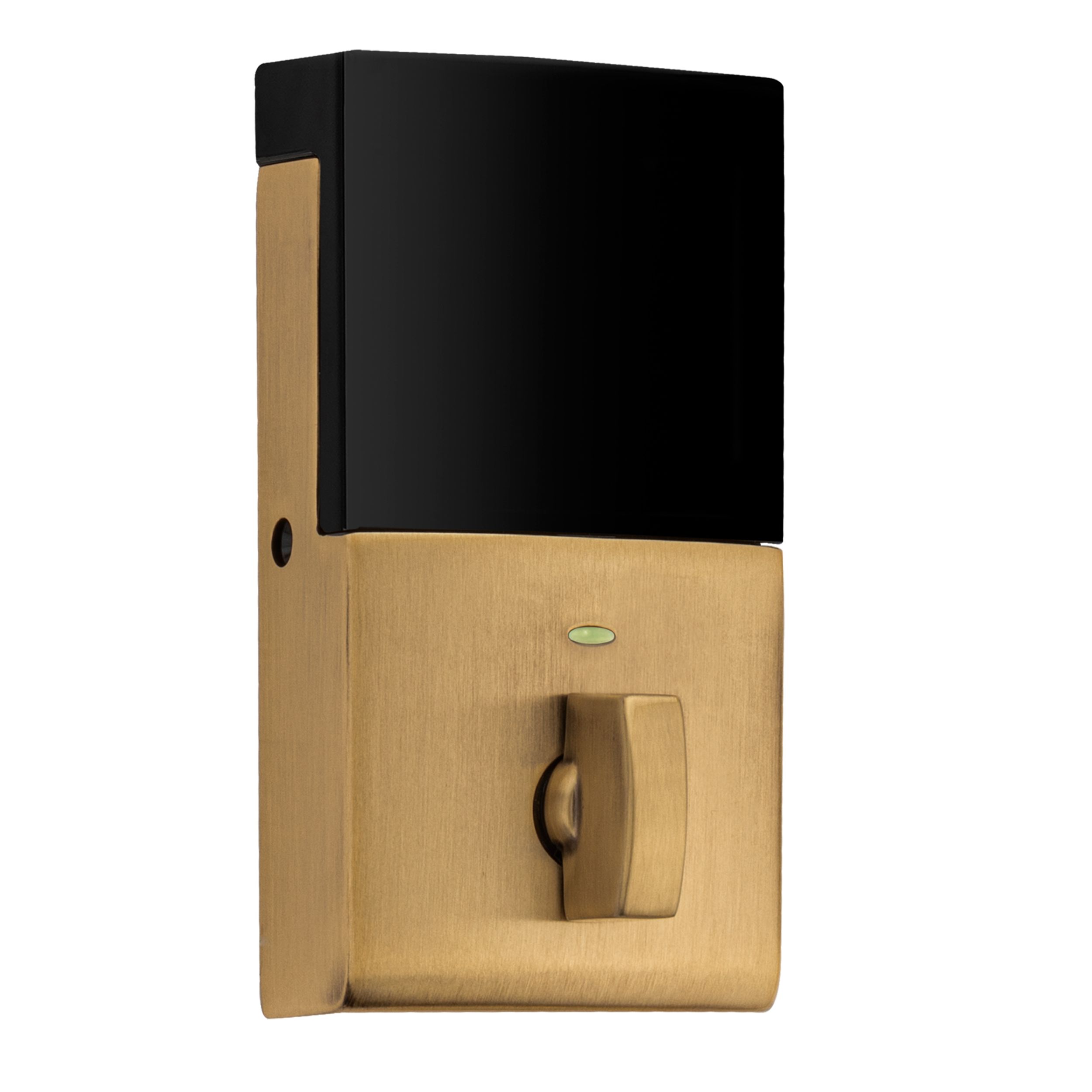 Minneapolis Touchscreen Z-Wave Deadbolt - Satin Brass & Brown 