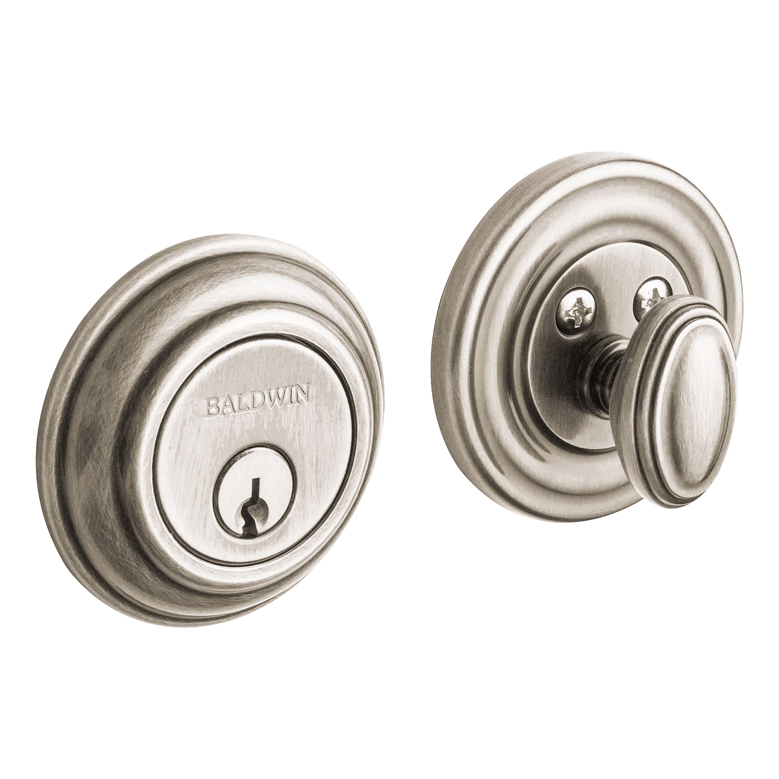 8231 Traditional Deadbolt - Satin Brass & Brown