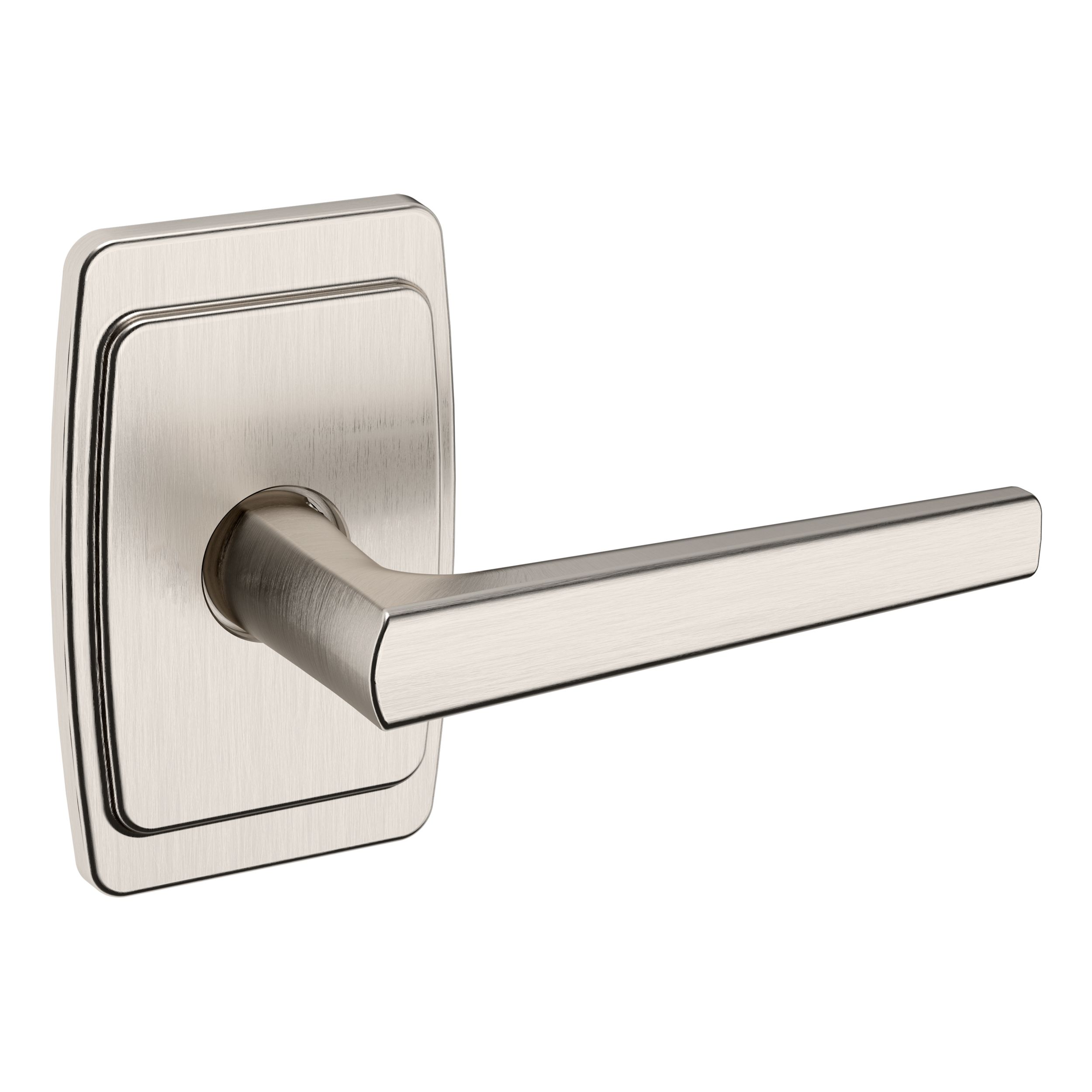 L024 Lever with R046 Rose- Privacy - Lifetime (PVD) Satin Nickel