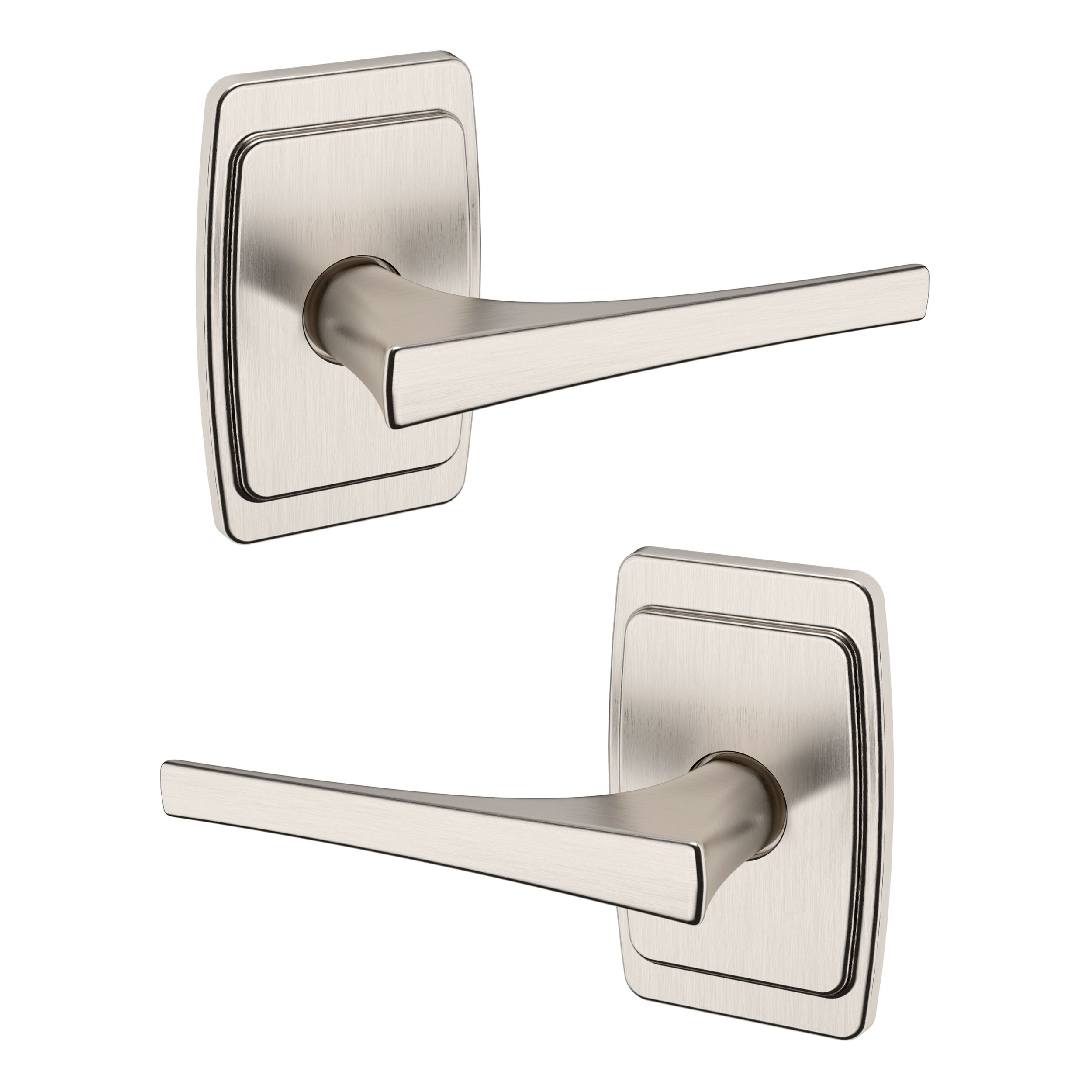 L025 Lever with R046 Rose- Passage - Lifetime (PVD) Satin Nickel