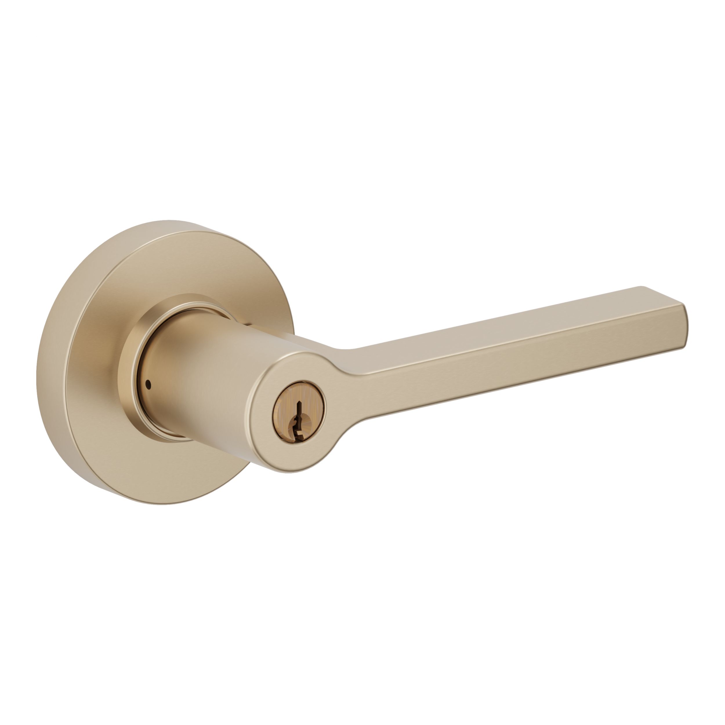 Keyed Square Lever with Round Rose