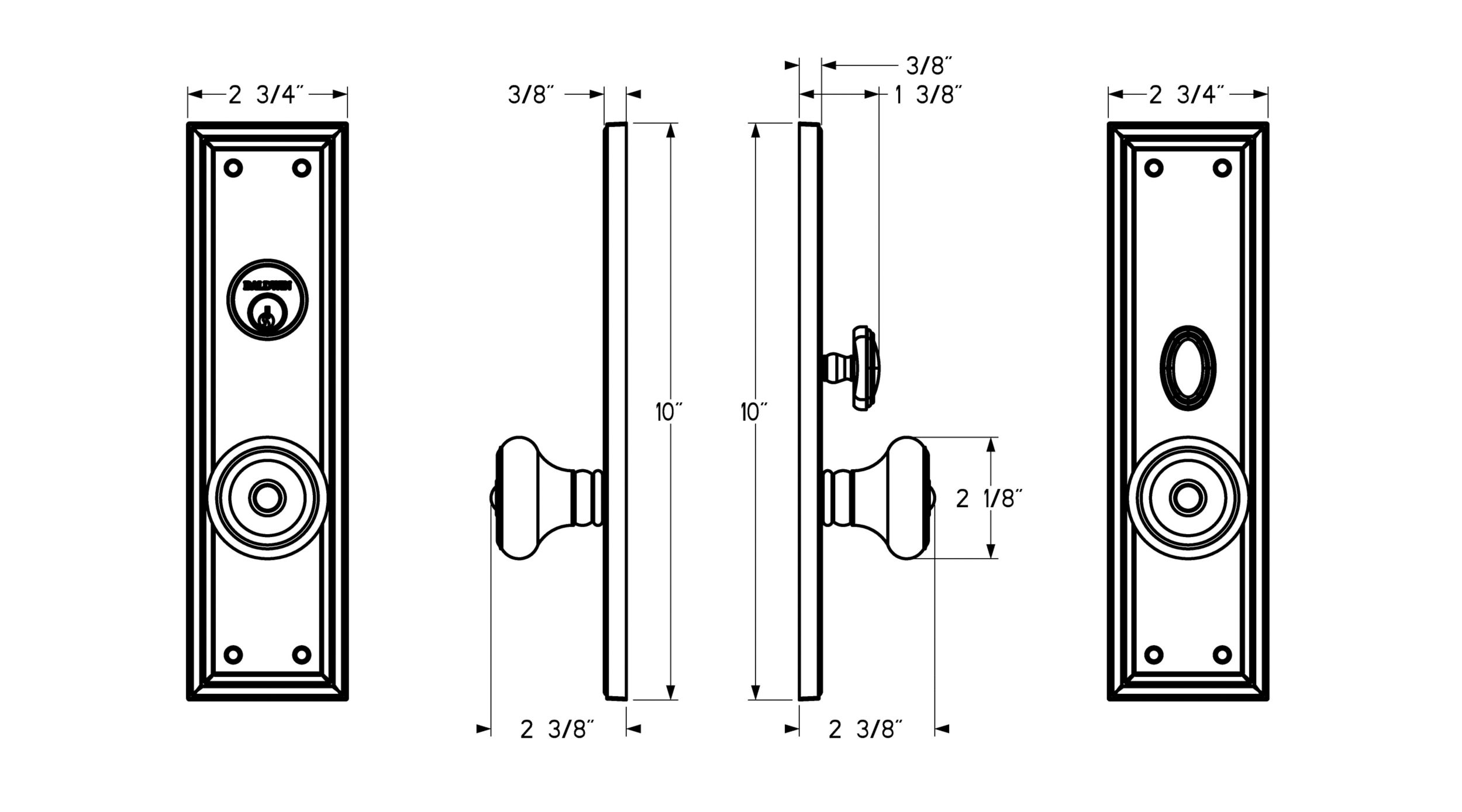 Nashville Trim - Lifetime (PVD) Satin Nickel | Baldwin Hardware