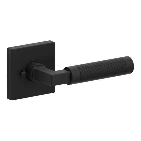 L030 Knurled Gramercy with R017 Rose - Privacy - Satin Black