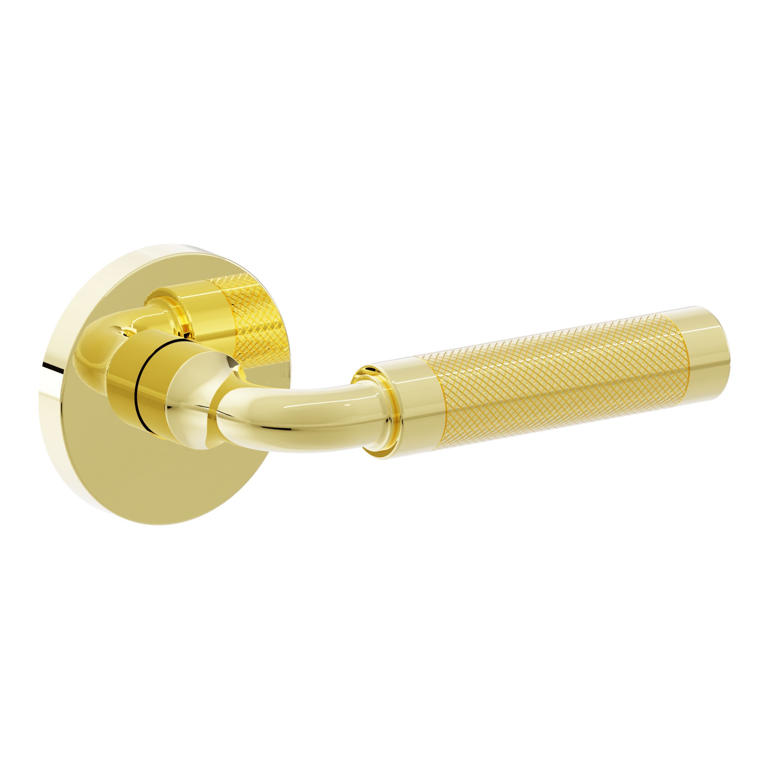 L032 Curved Knurled Gramercy Lever with 5046 Rose - Passage