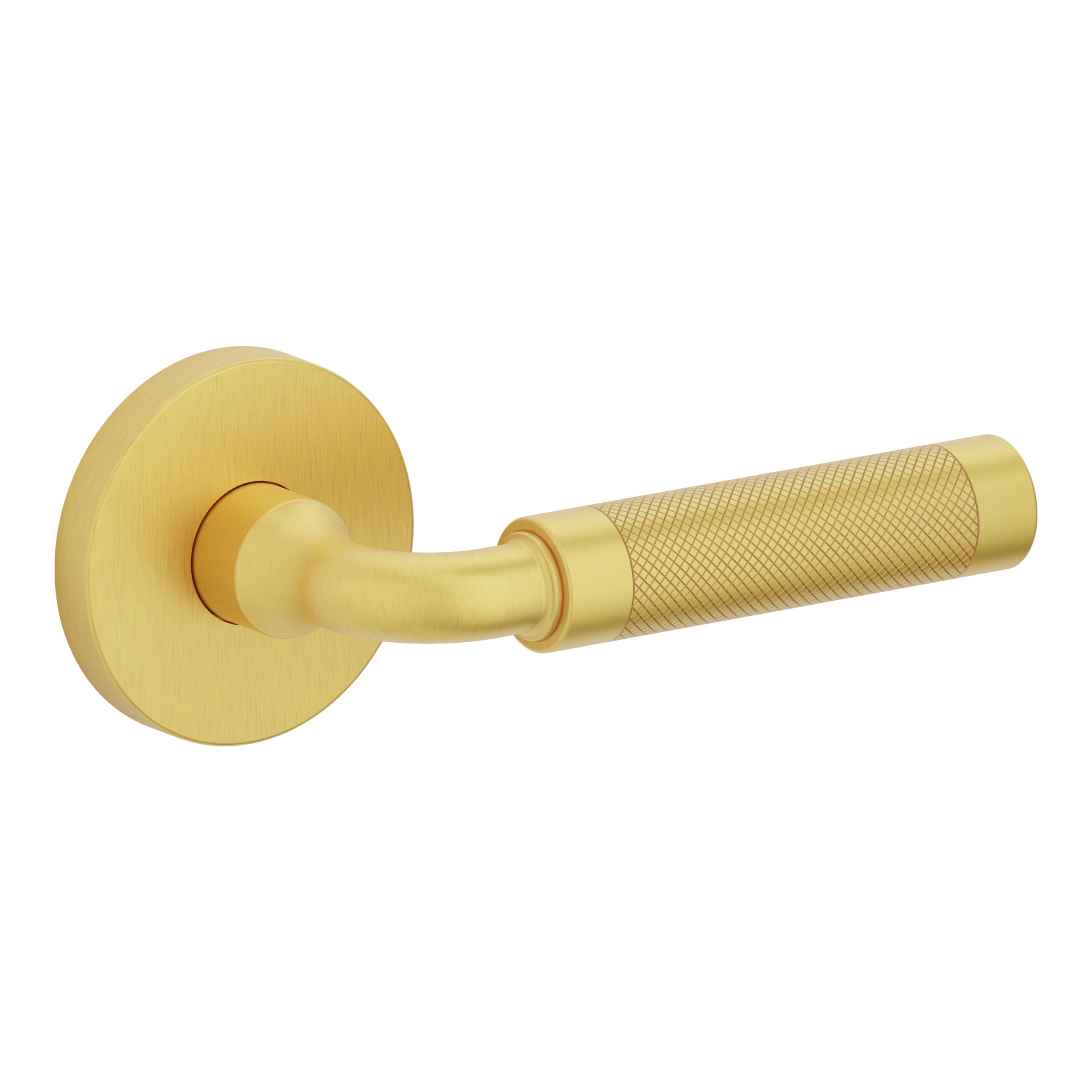 L032 Curved Knurled Gramercy Lever with 5046 Rose - Passage