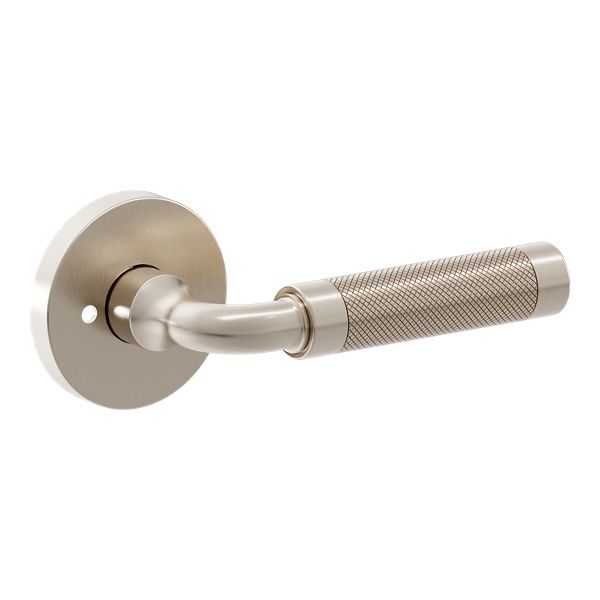 L032 Curved Knurled Gramercy with 5046 Rose - Privacy - Lifetime