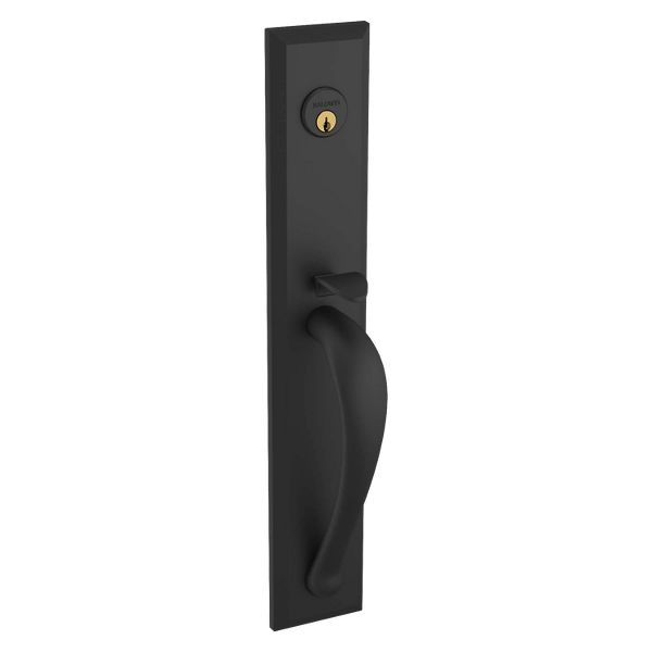 Cody Full Plate Trim with Lever - Satin Black | Baldwin Hardware