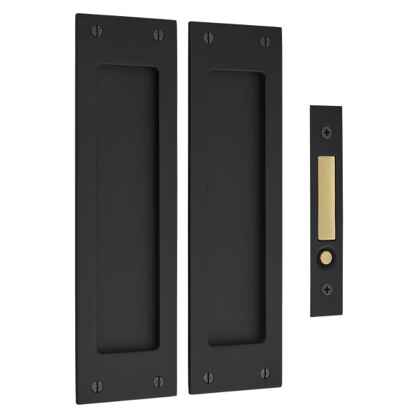 Santa Monica Large Pocket Door Set- Passage - Polished Chrome