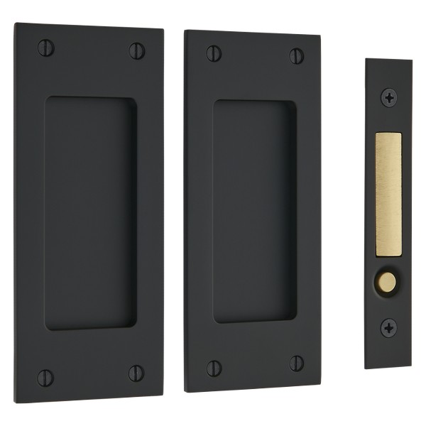 Santa Monica Small Pocket Door Set- Passage - Satin Black
