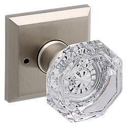 Crystal Knob & Traditional Square Rose- Privacy