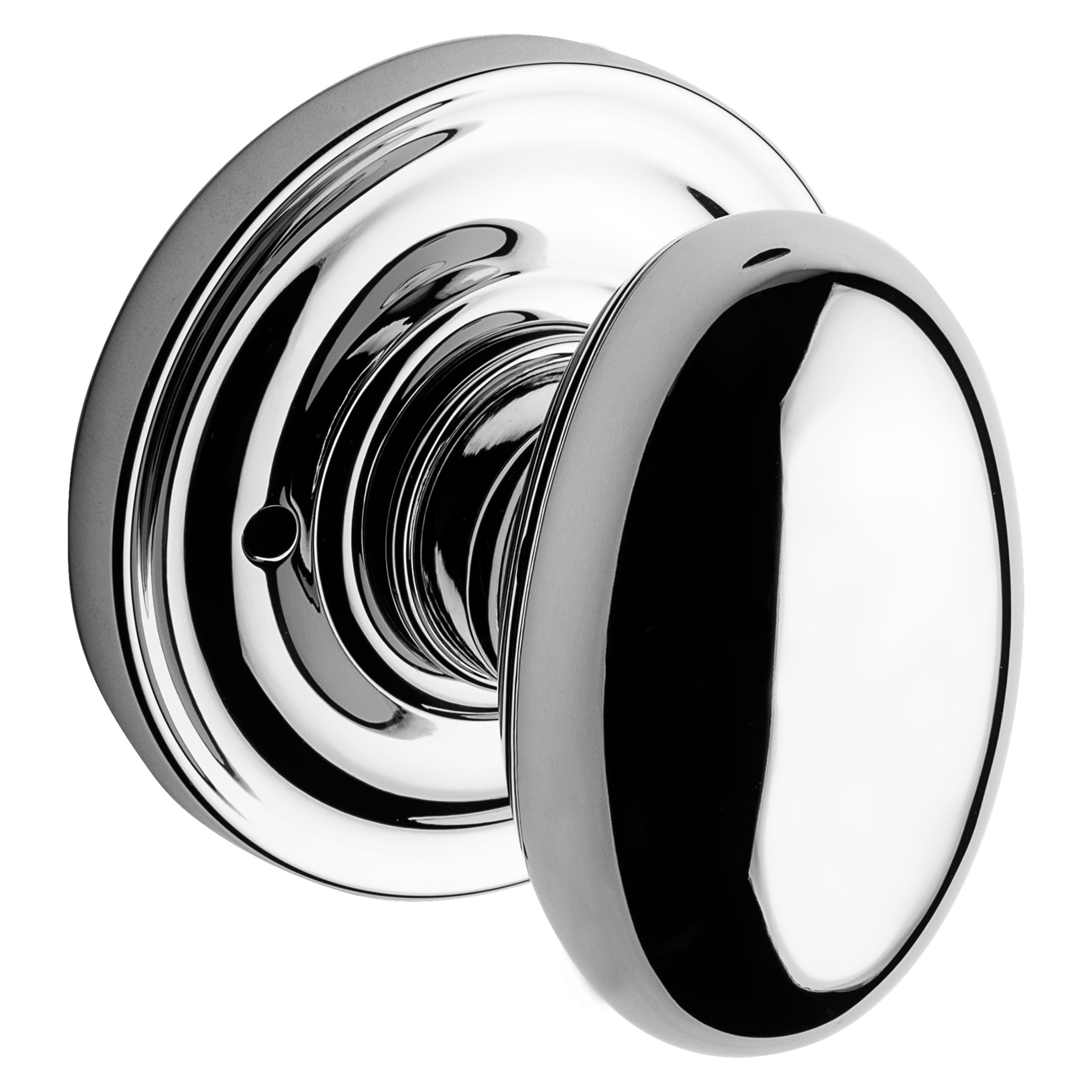 Ellipse Knob & Traditional Round Rose- Privacy - Lifetime (PVD