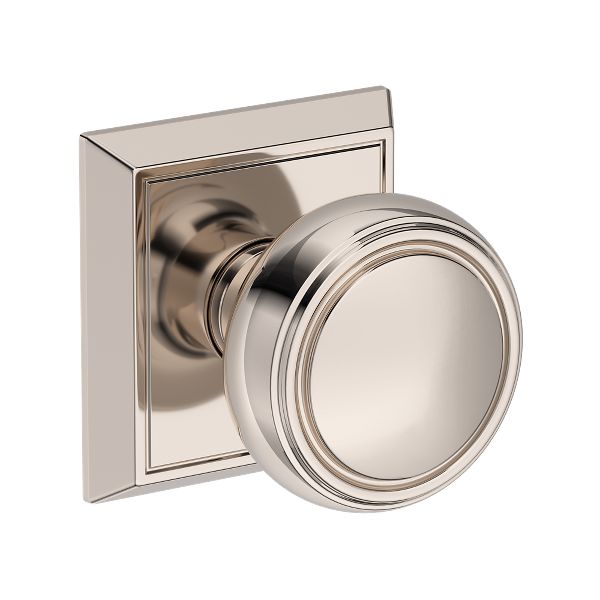 Bremerton Knob with Chamfered Square Rose- Passage - Lifetime (PVD