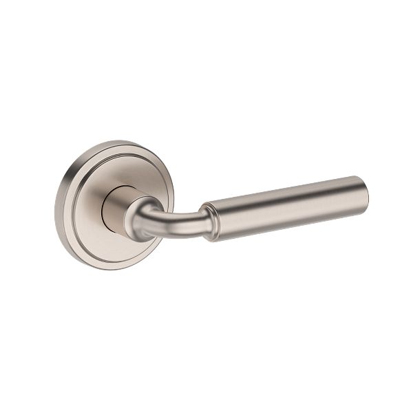 La Conner Lever with Stepped Round Rose- Full Dummy - Satin Nickel