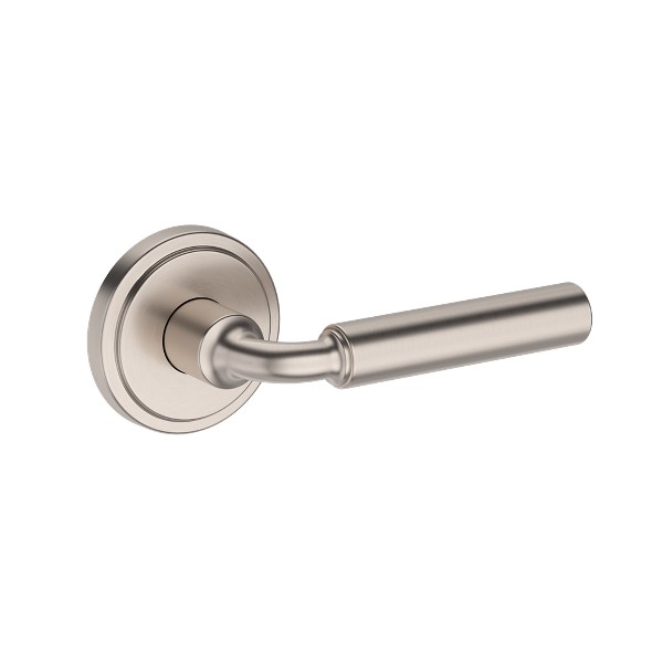 La Conner Lever with Stepped Round Rose- Full Dummy - Satin Nickel