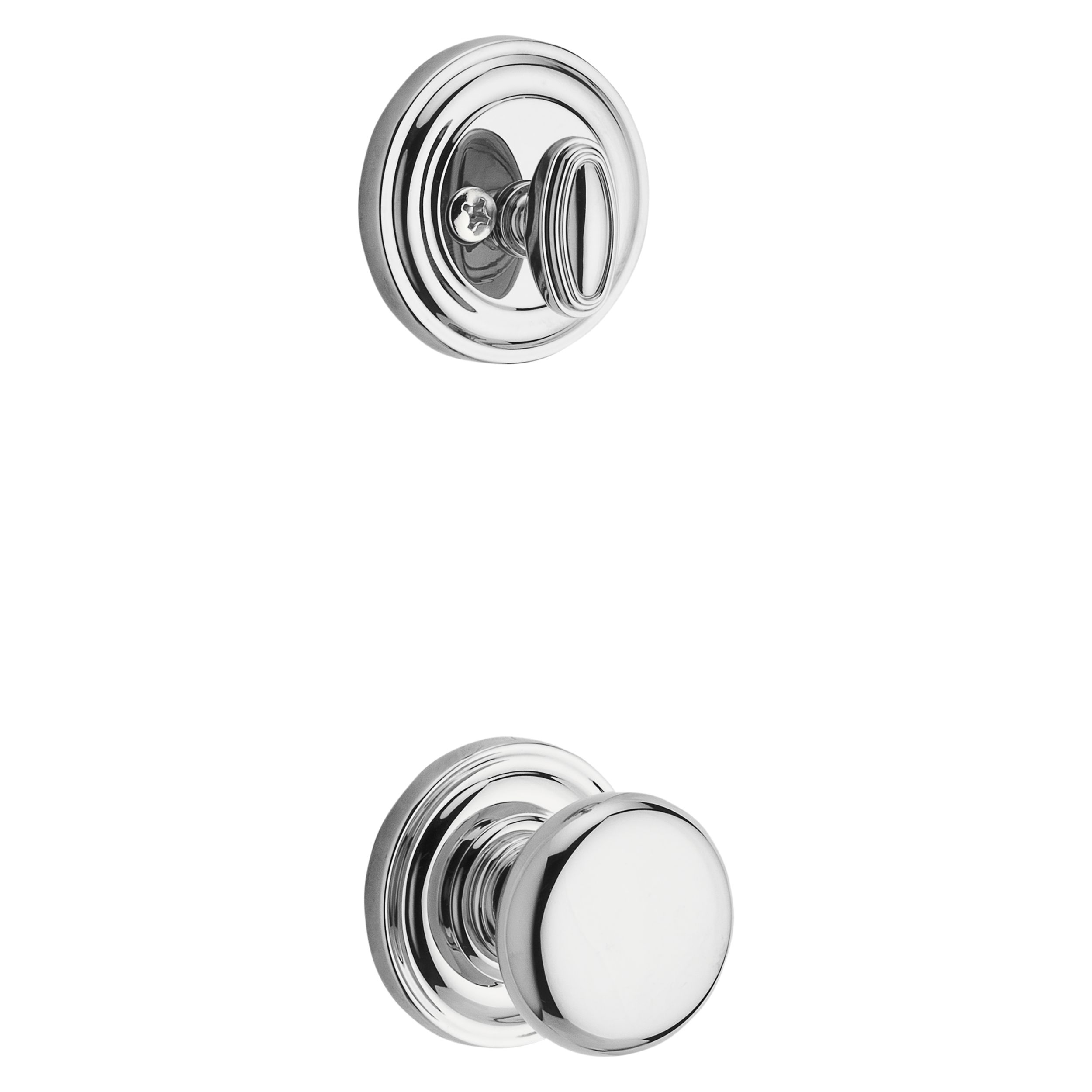 Columbus Handleset x Round Knob- Round Interior - Polished Chrome