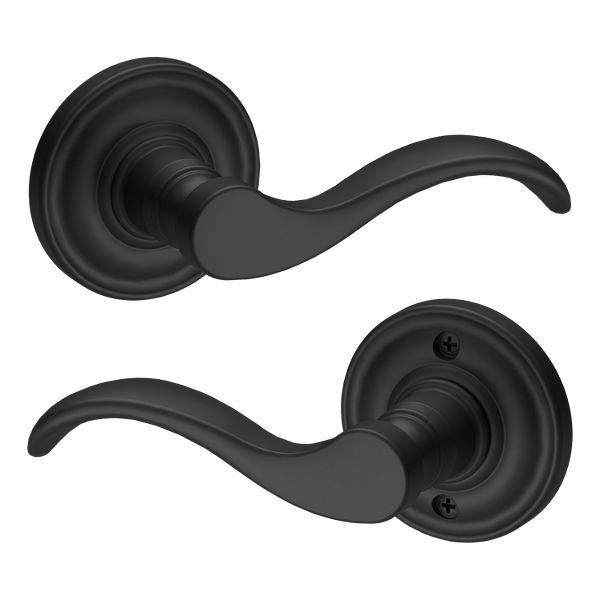 Curve Lever & Traditional Round Rose- Full Dummy - Satin Black