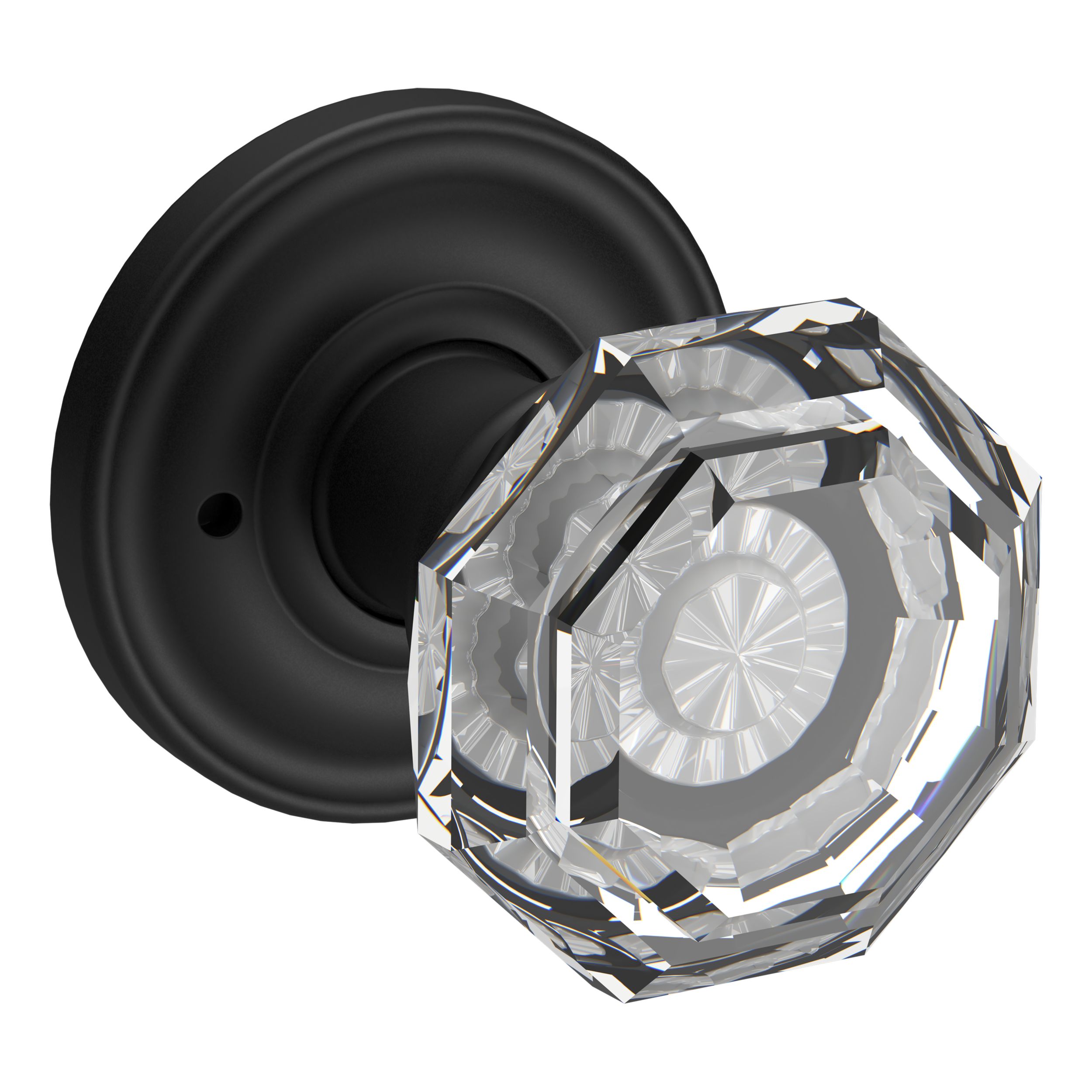 Crystal Knob & Traditional Round Rose- Privacy