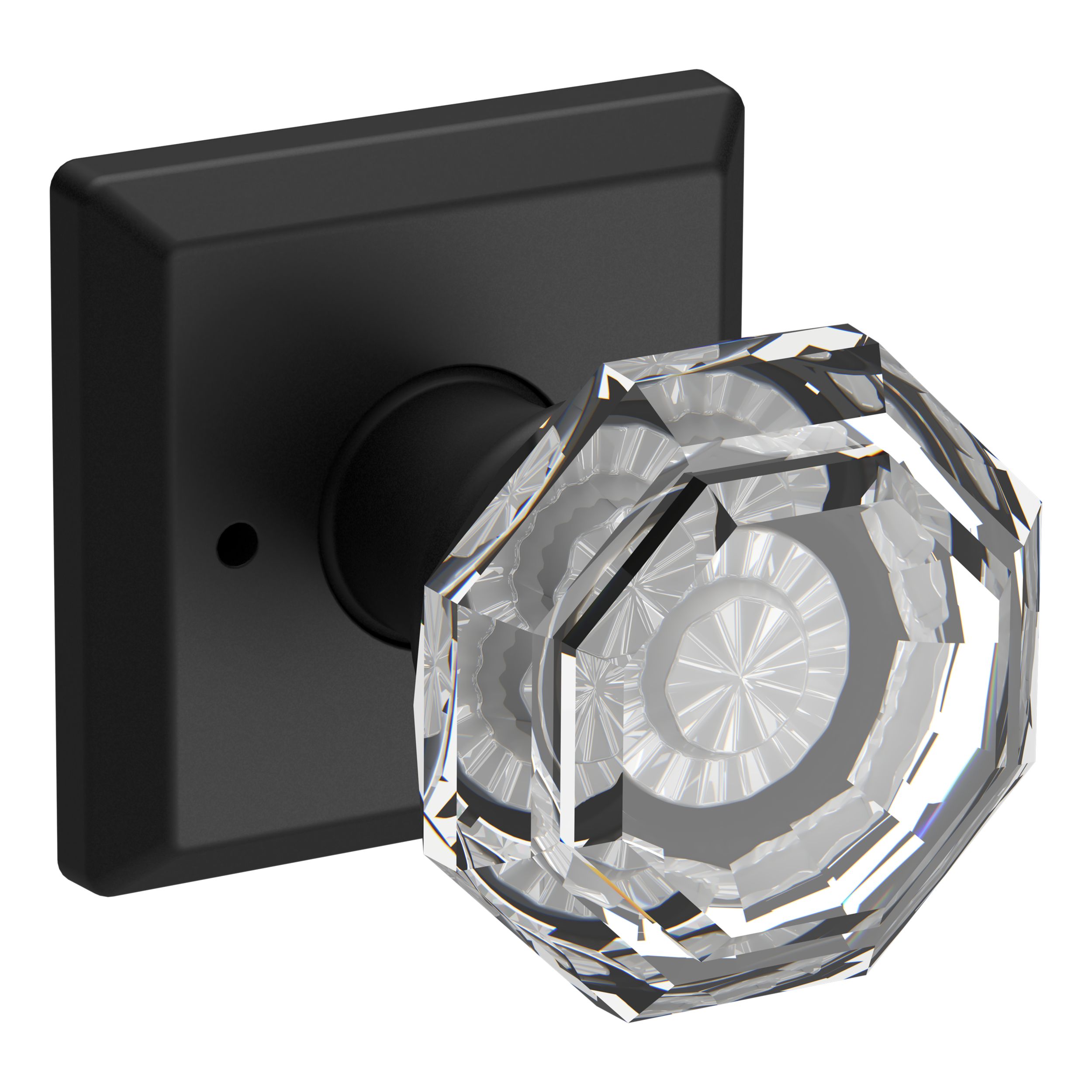 Crystal Knob & Traditional Square Rose- Privacy