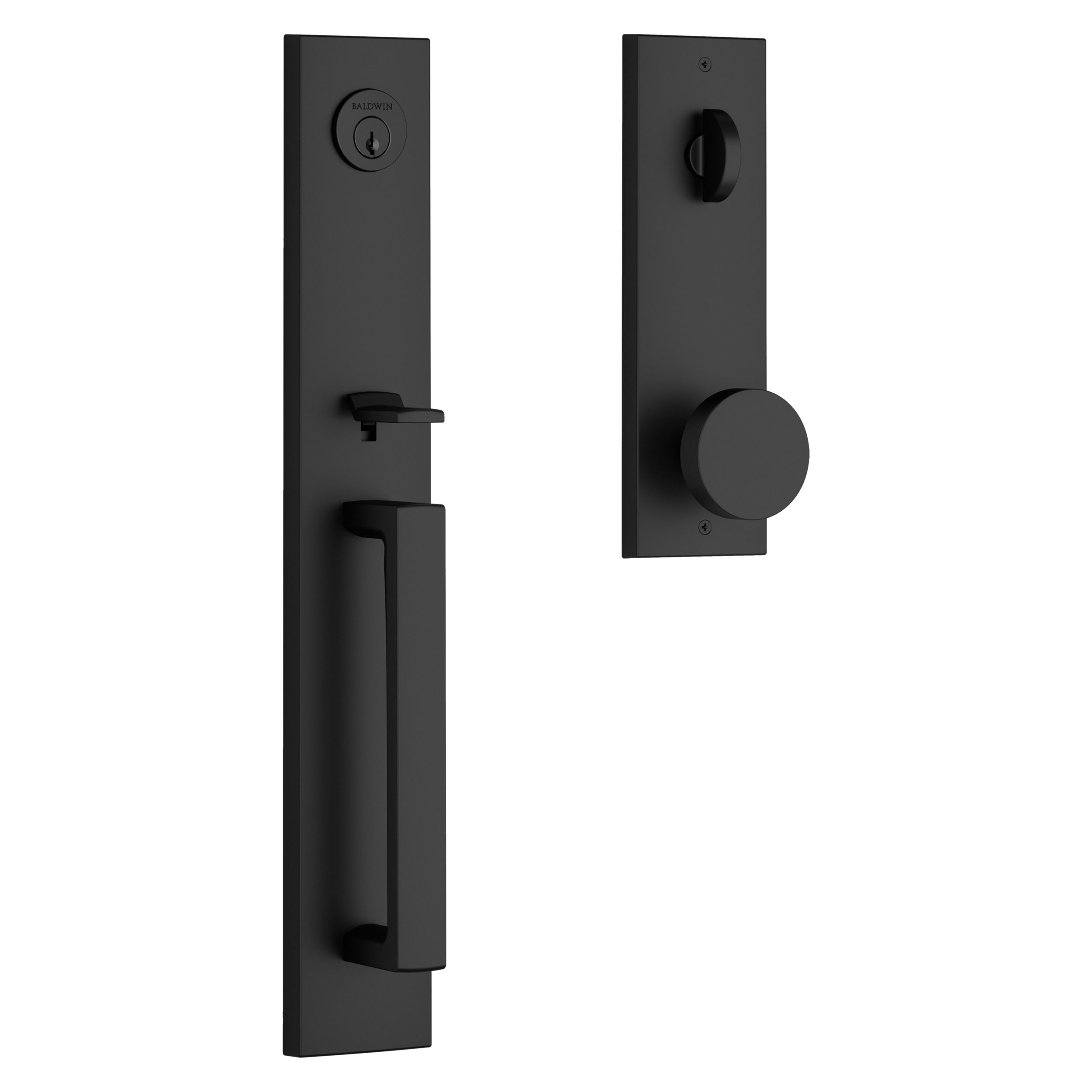 Santa Cruz Handleset x Contemporary Knob Satin Black Baldwin