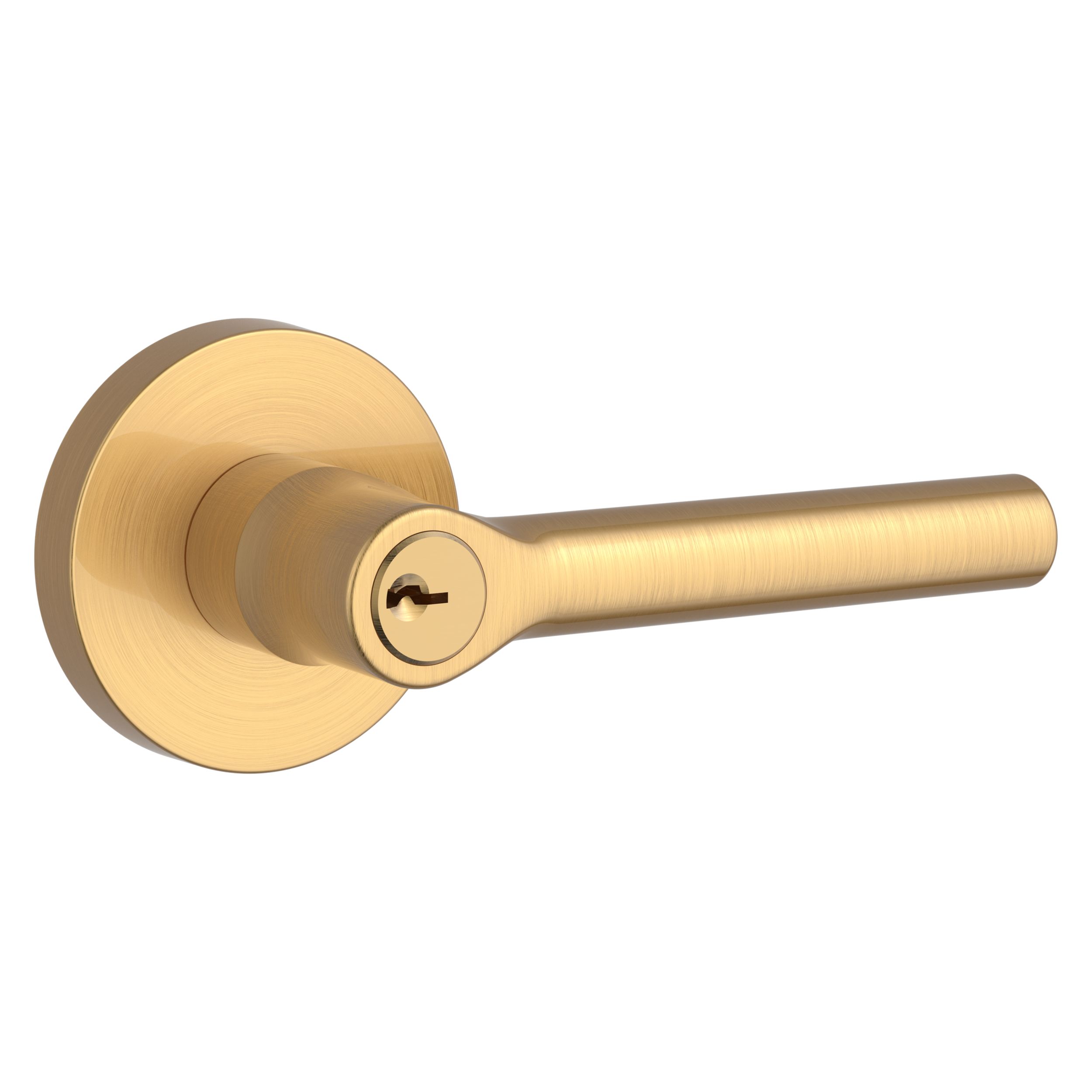 Keyed Tube Lever & Contemporary Round Rose