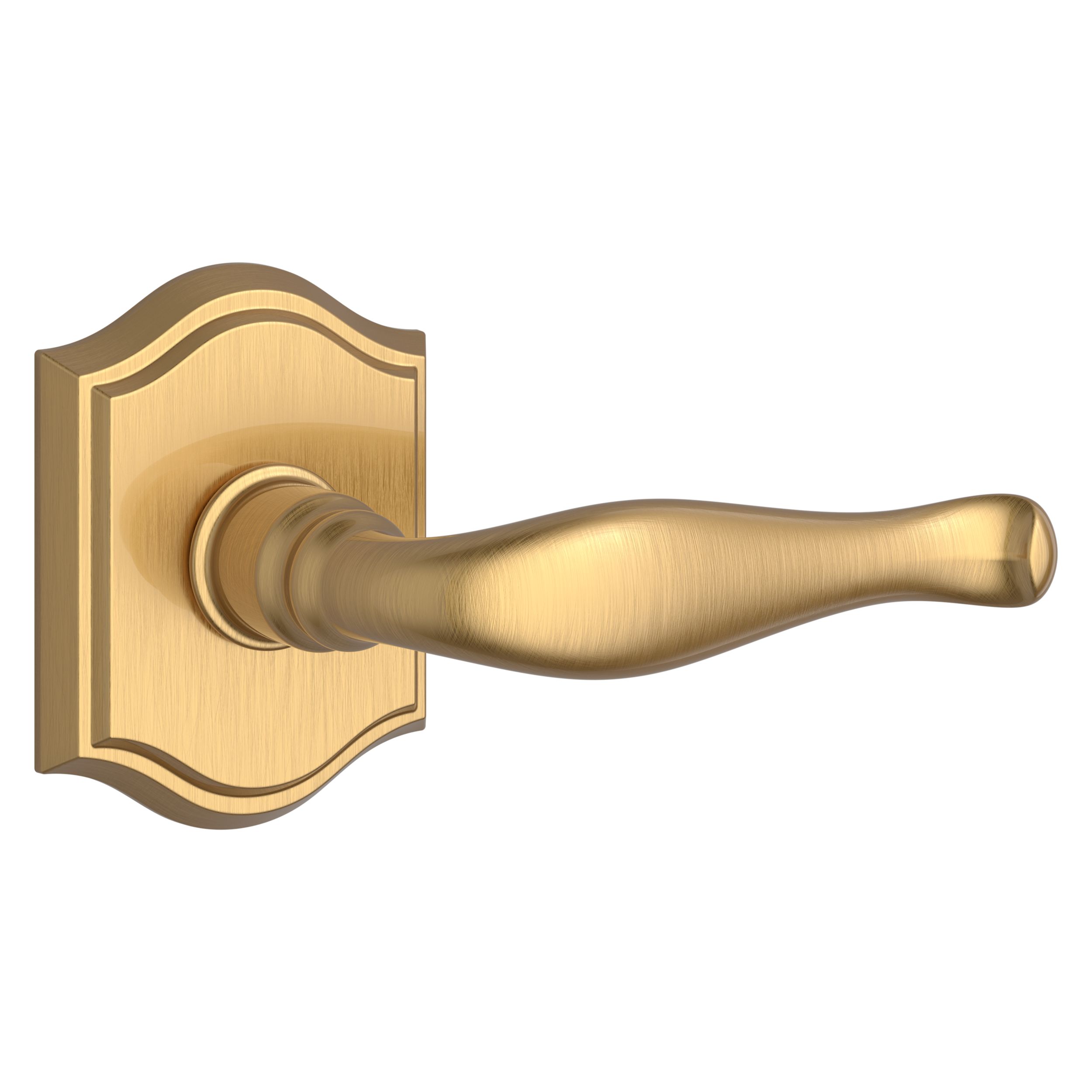 Decorative Lever & Arch Rose- | Baldwin Satin Dummy Hardware Traditional - Full Lifetime (PVD) Brass