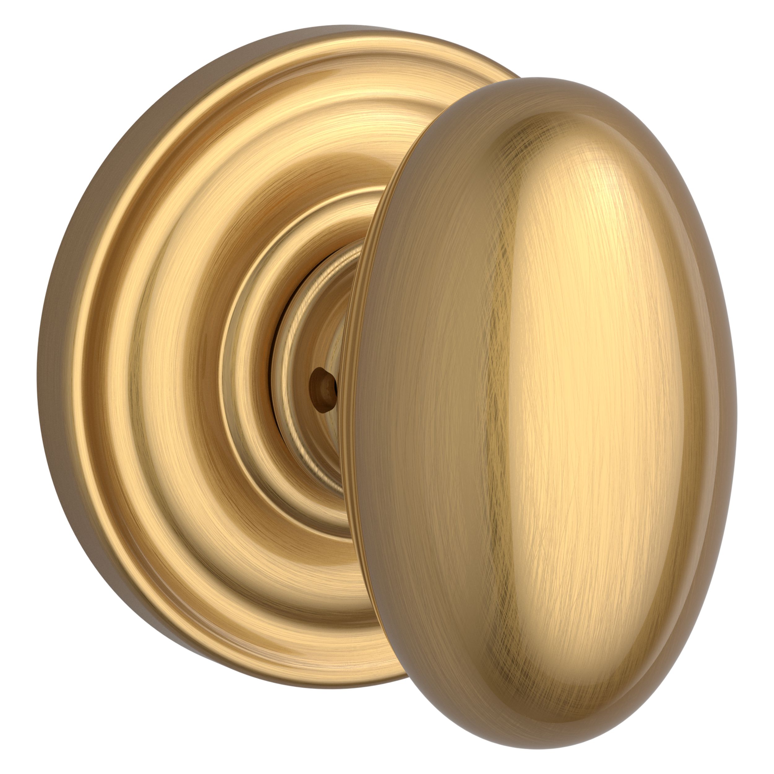 Ellipse Knob & Traditional Round Rose- Full Dummy - Satin Nickel