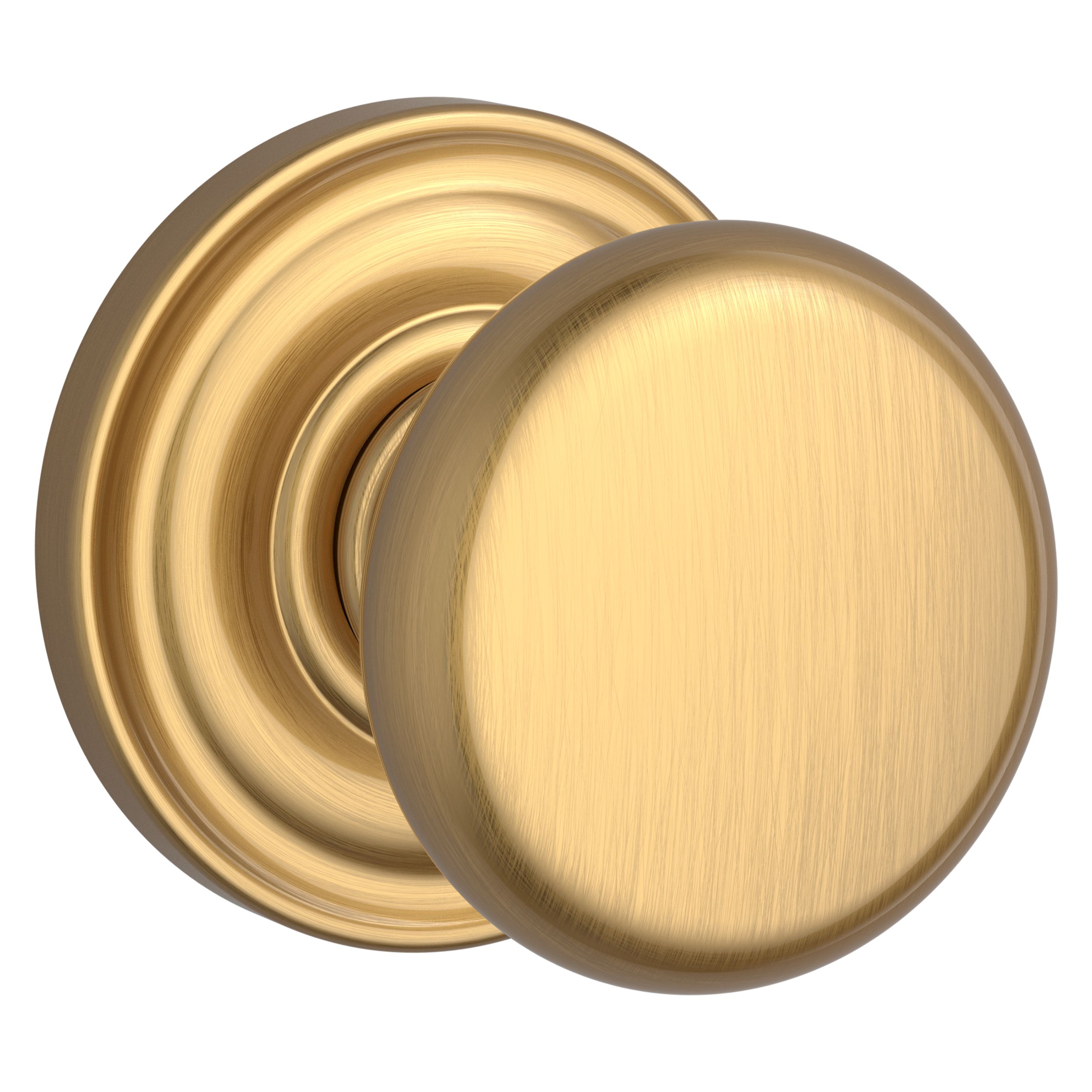 Baldwin SCTRDxENROUTRR044 Lifetime Satin Brass Round Single Cylinder Keyed  Entry Door Knob Set and Deadbolt Combo from the Reserve Collection 