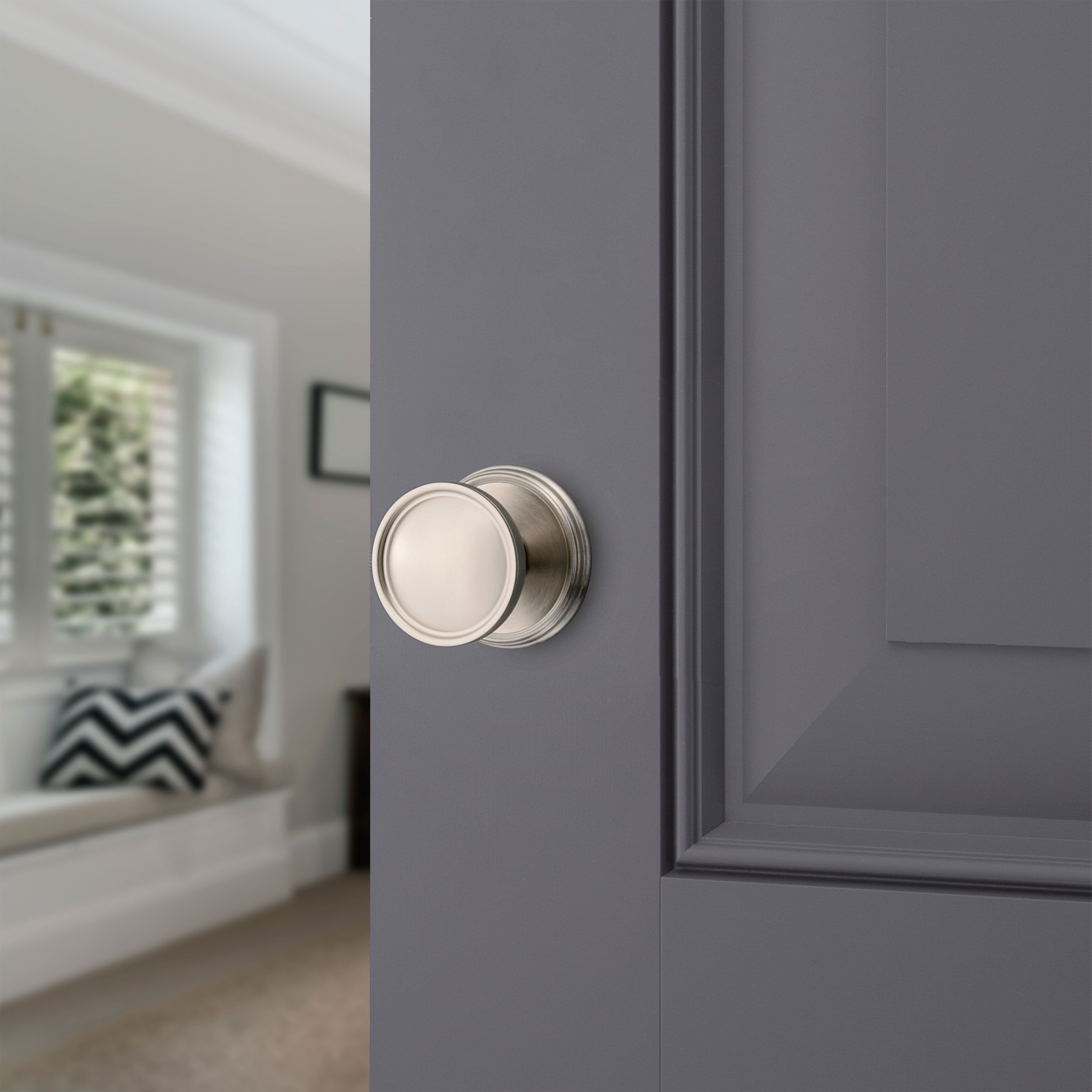 K012 Tulip Knob with 5078 | (PVD) Lifetime - Baldwin Nickel Passage Hardware Satin Rose