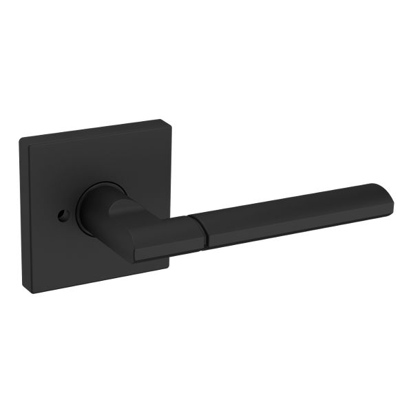 L021 Lever with R017 Rose- Privacy - Satin Black | Baldwin Hardware