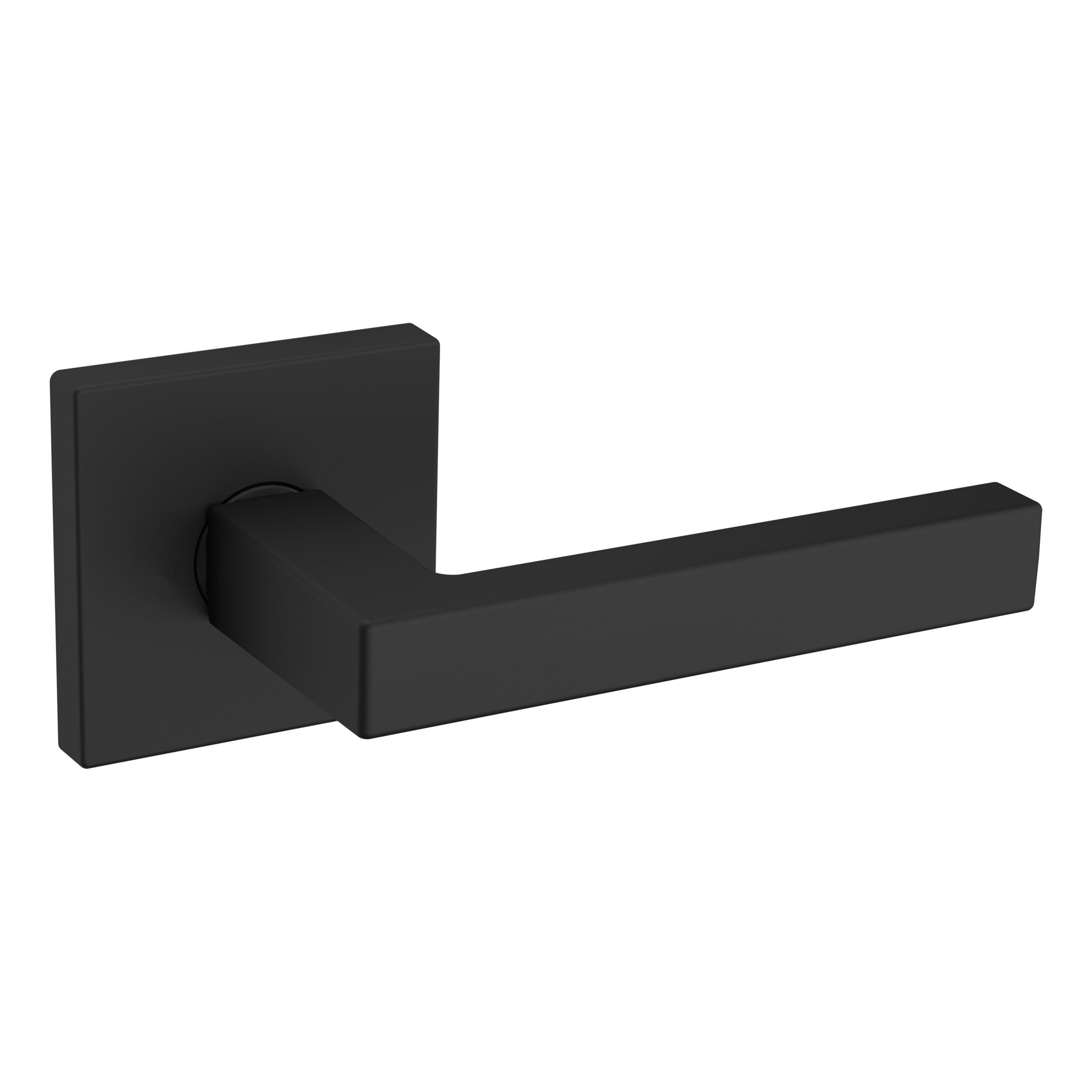 L023 Lever with R017 Rose- Passage - Satin Black | Baldwin Hardware